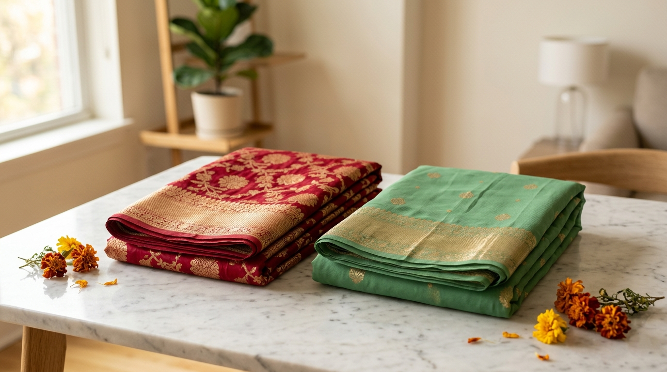 Katan Silk vs Georgette Saree — Which Banarasi Should You Choose?