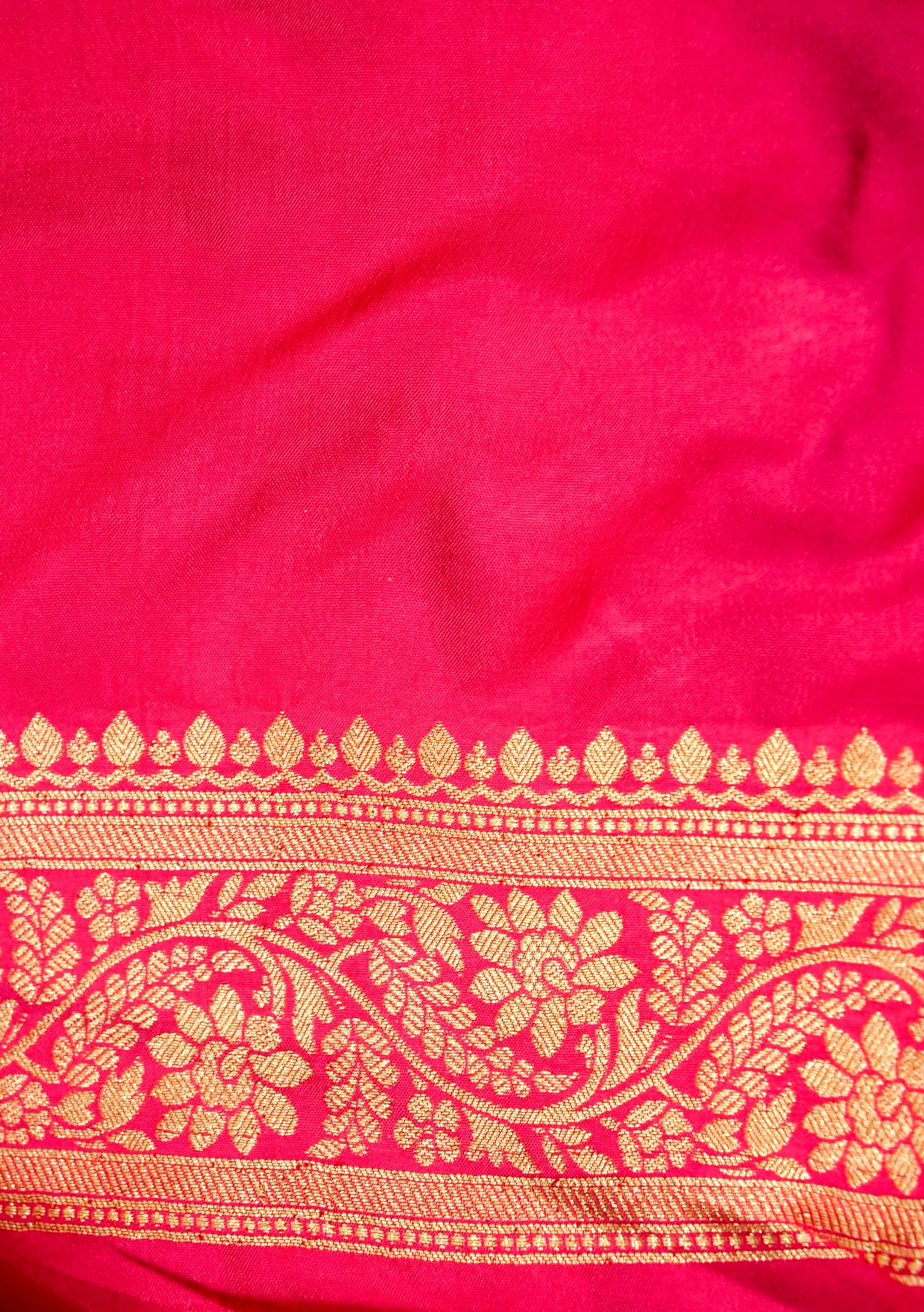 Royal Blue Crepe Georgette Silk Saree with Pink Border