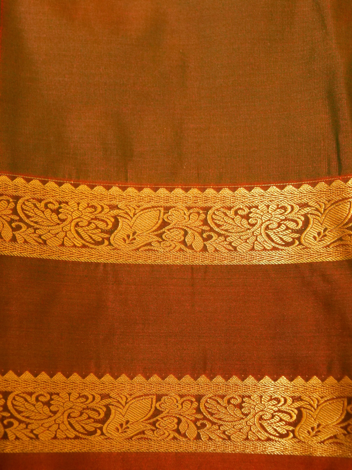 Devi - Parrot Green Kanjivaram Silk Saree with Korvai Border