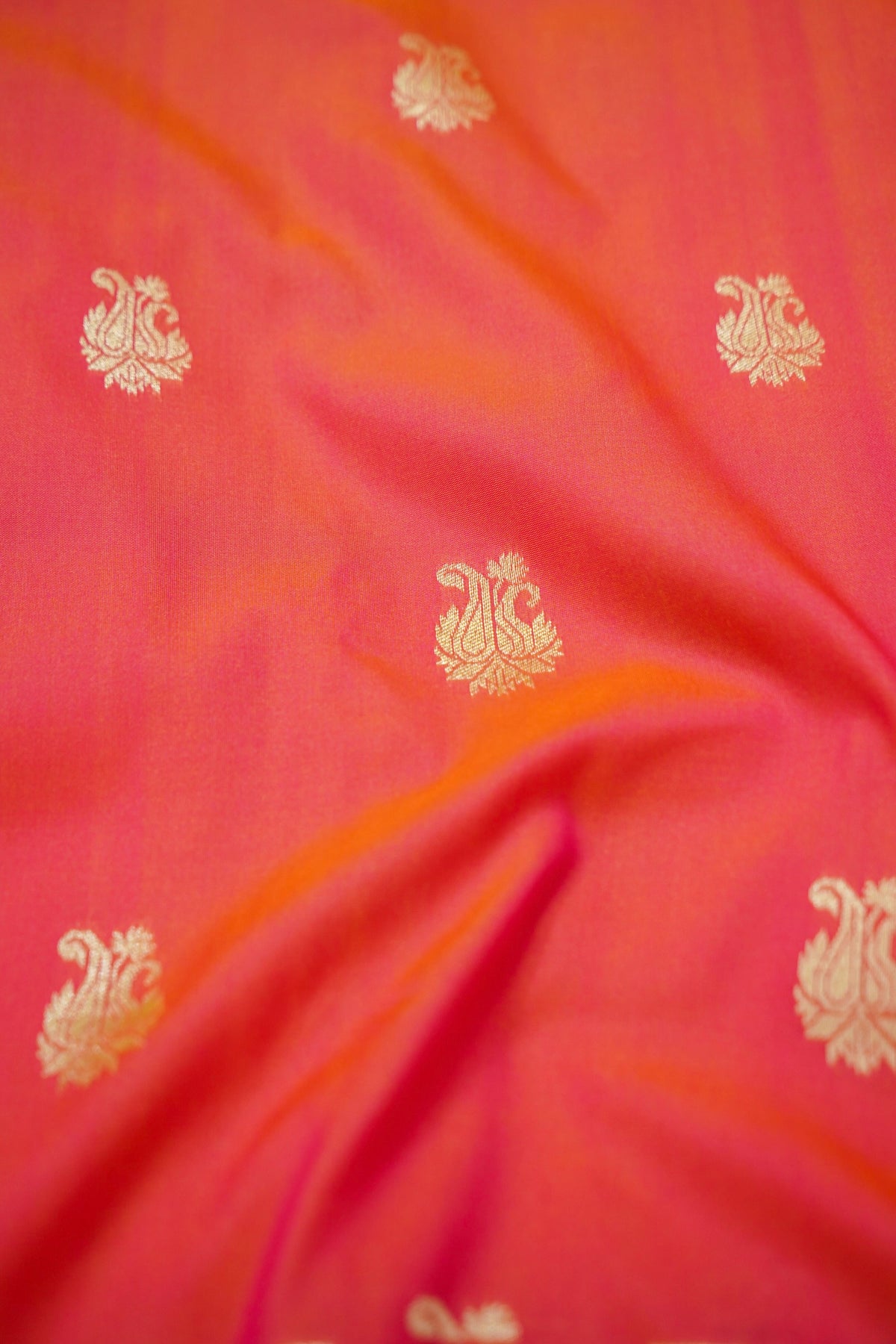 Peshavi - Peachish Orange Paithani Silk Saree with Stitched Blouse