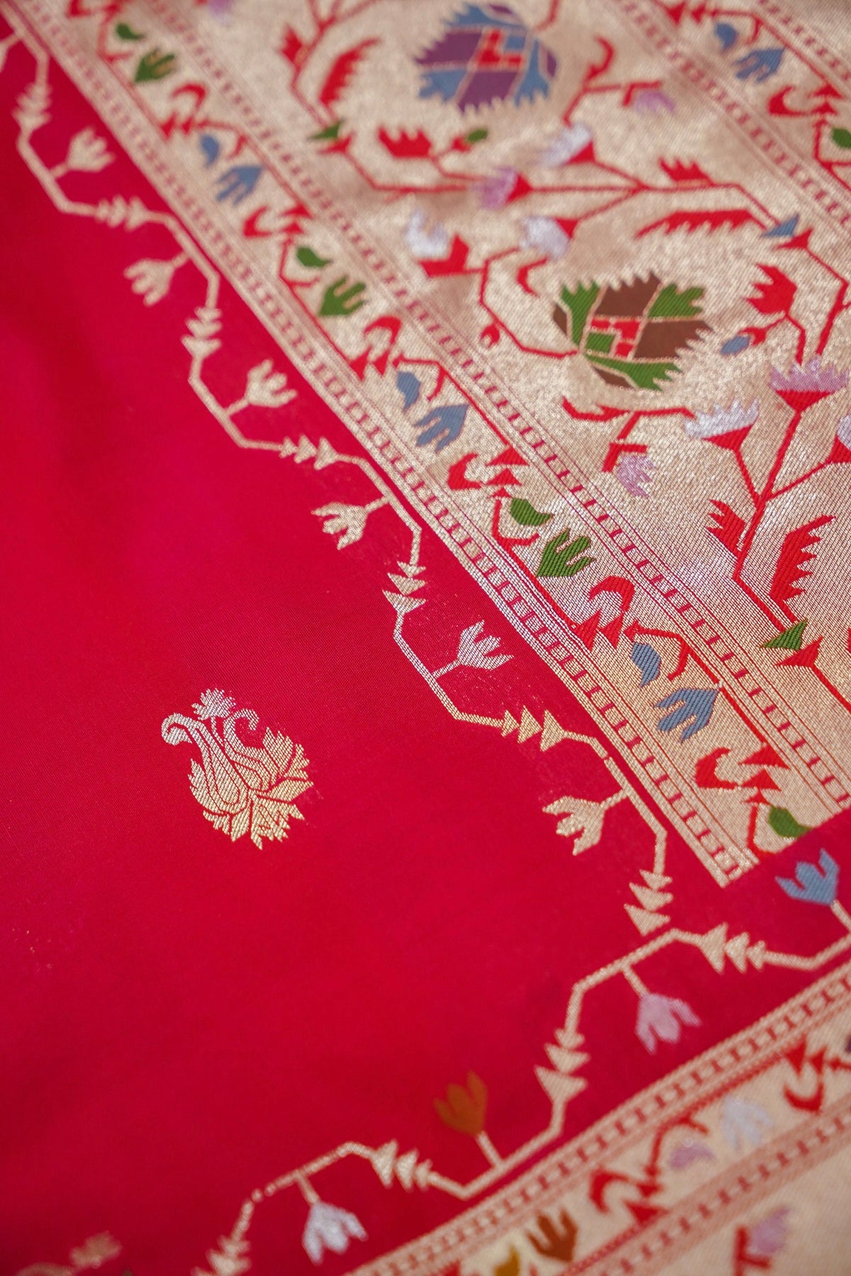 Peshavi - Rani Pink Paithani Silk Saree with Stitched Blouse