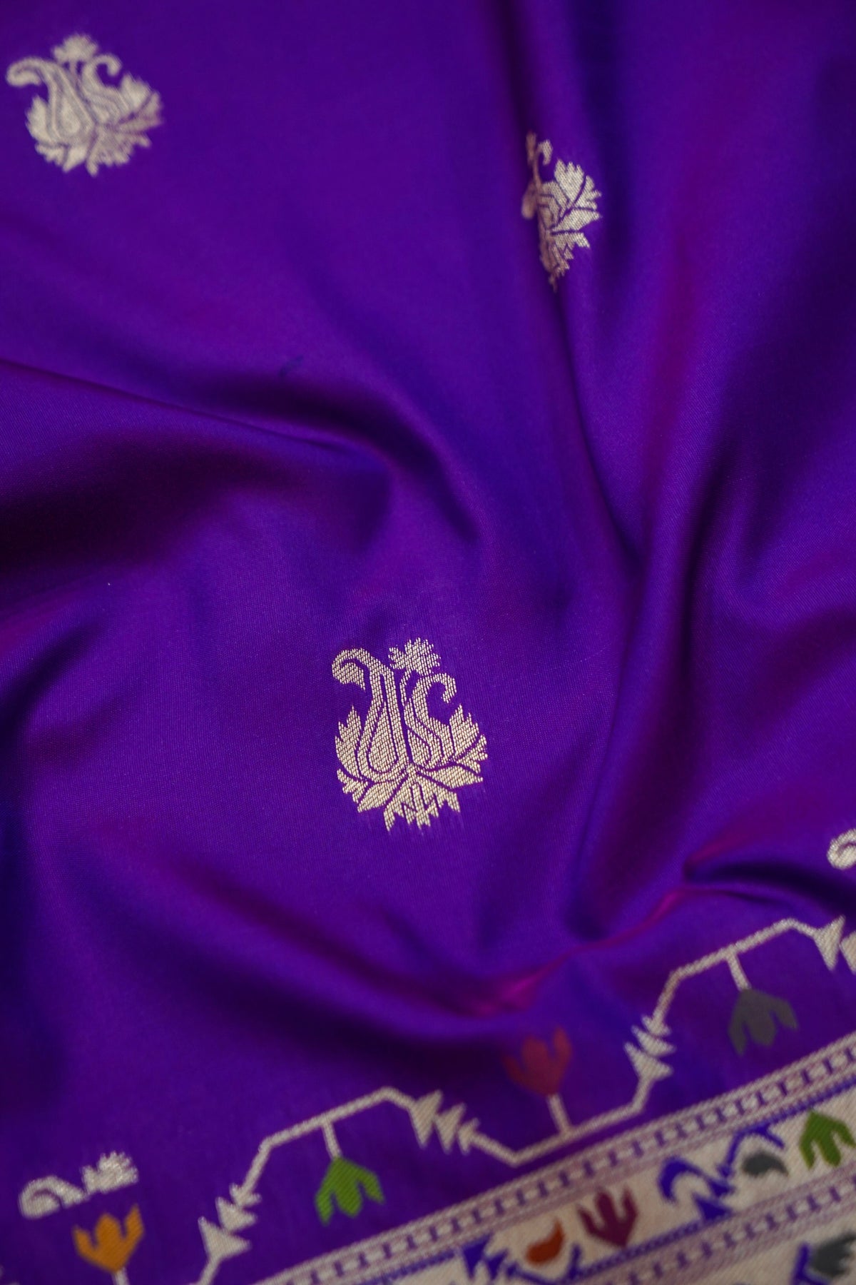 Peshavi - Royal Purple Paithani Silk Saree with Stitched Blouse