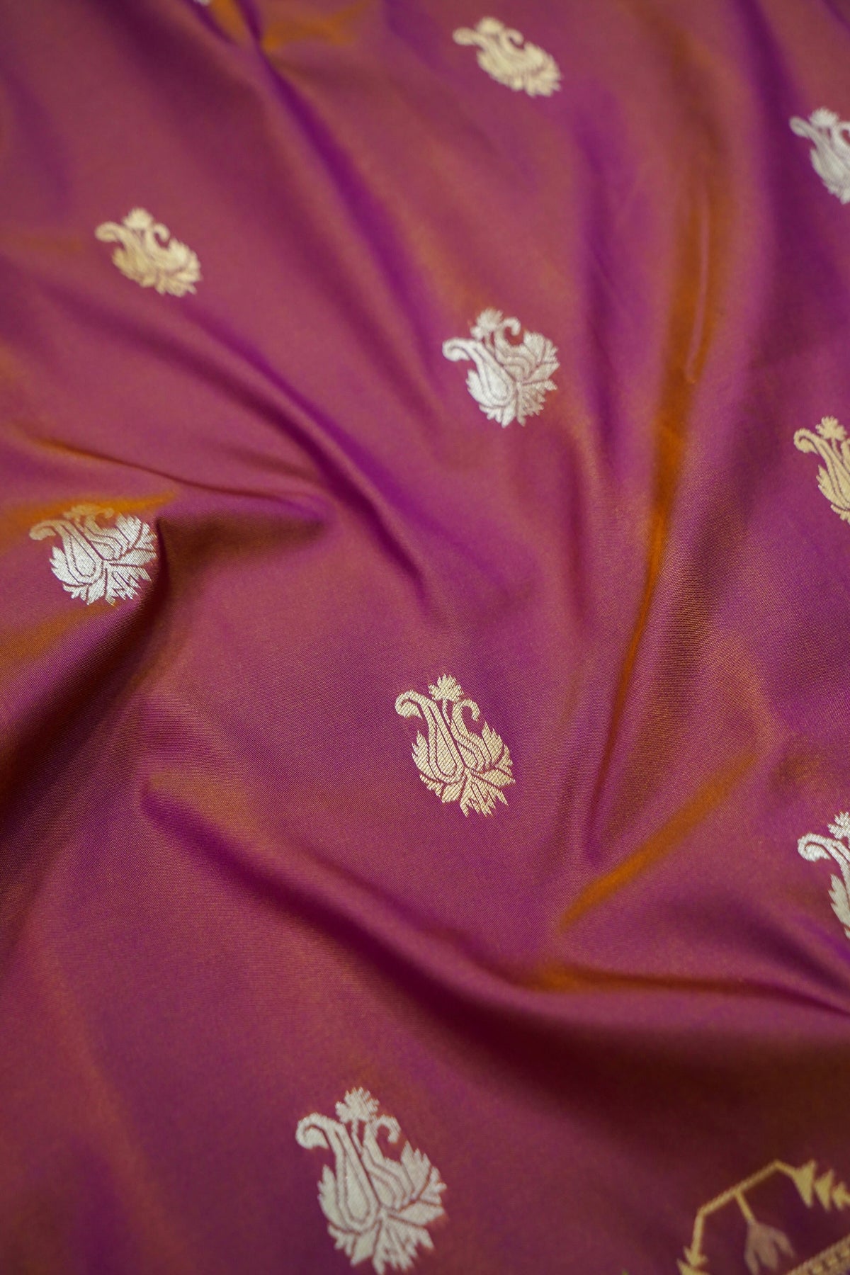 Peshavi - Dusty Mauve Paithani Silk Saree with Stitched Blouse