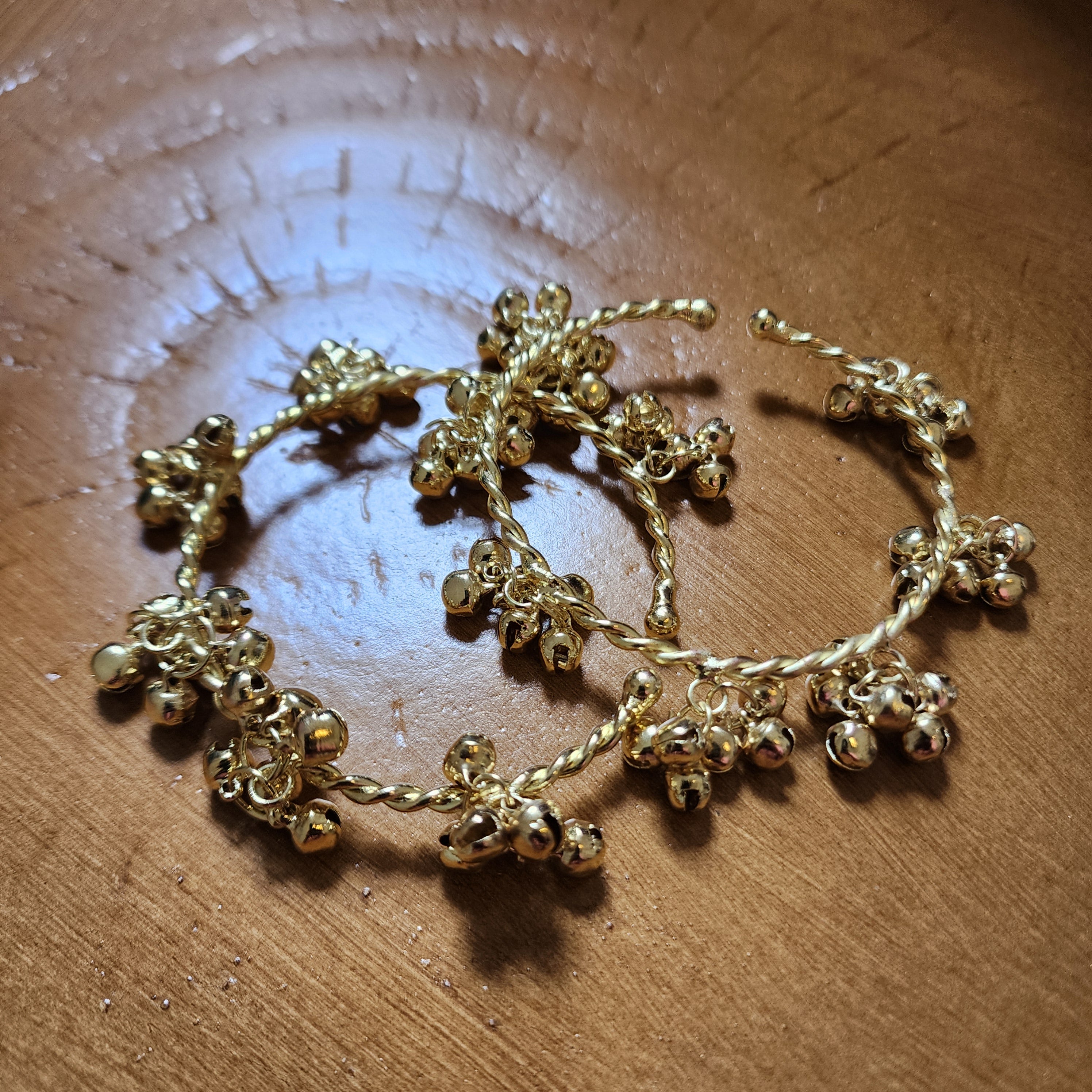 Pair of Golden Ghungroo Charm Bangles