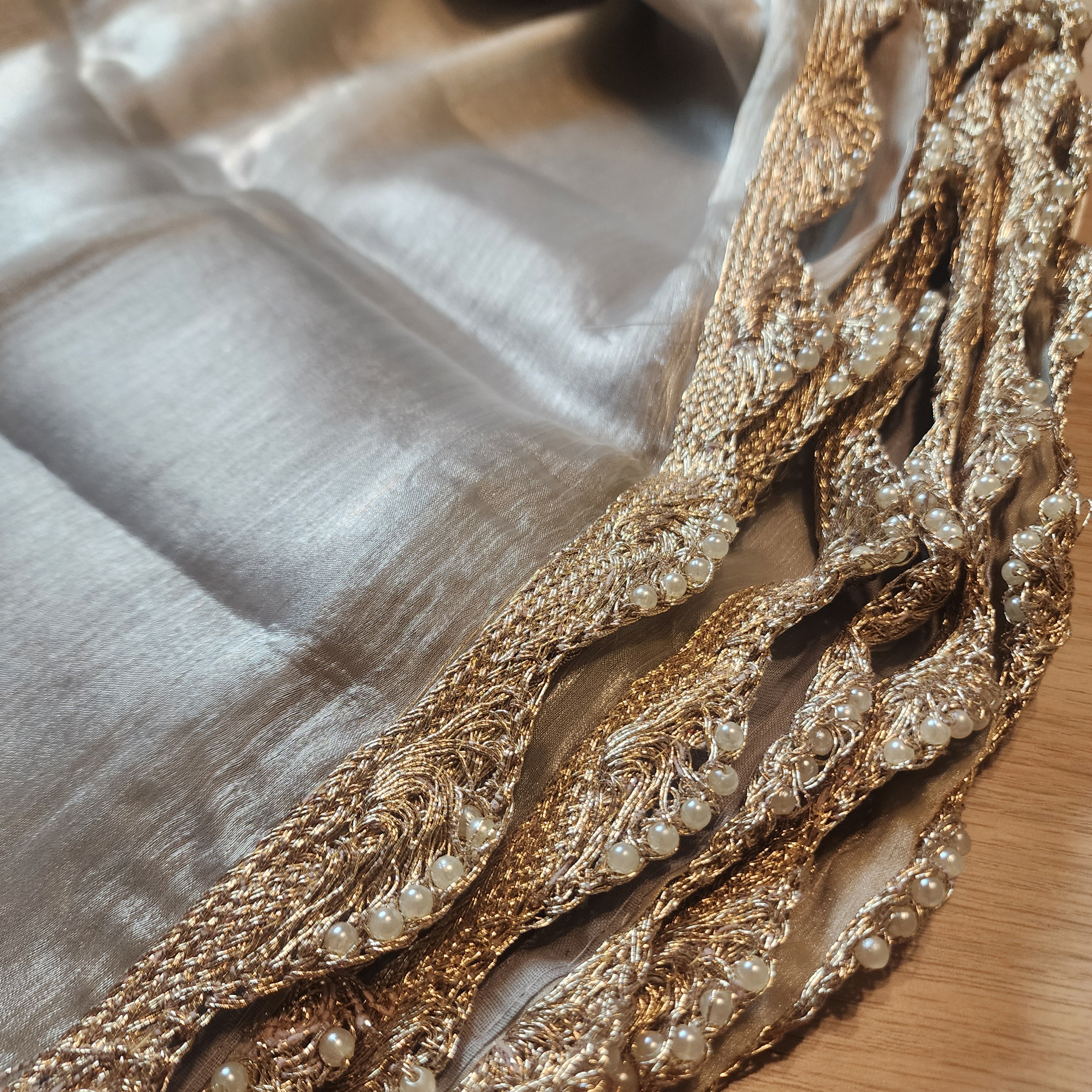 Ivory Designer Organza Saree