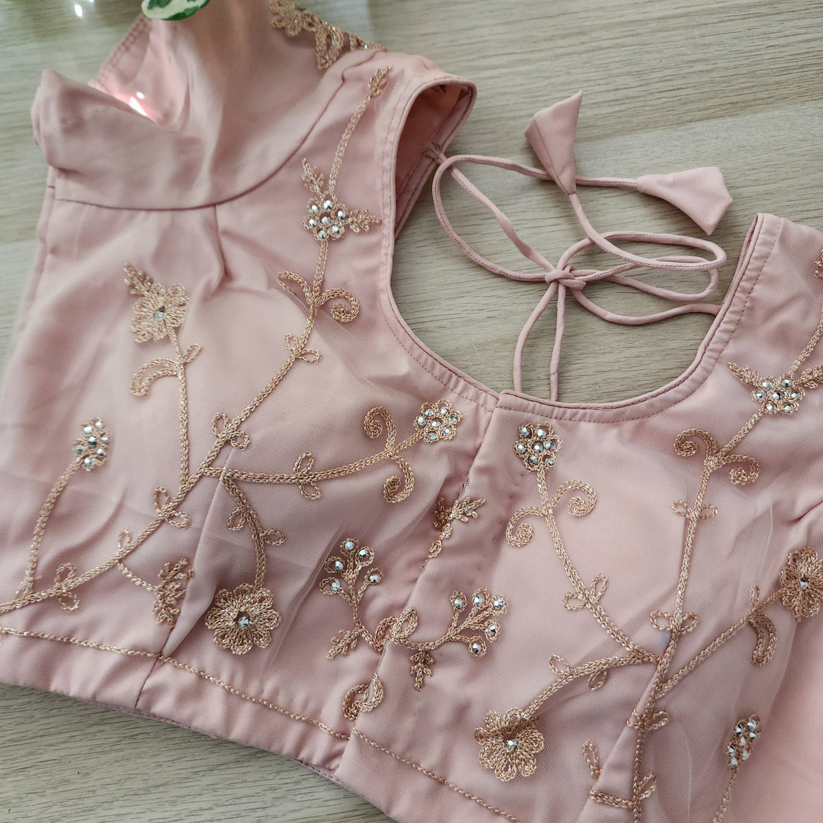 Vintage Rose Sequined Floral Embroidered Designer Net Saree with Readymade Blouse