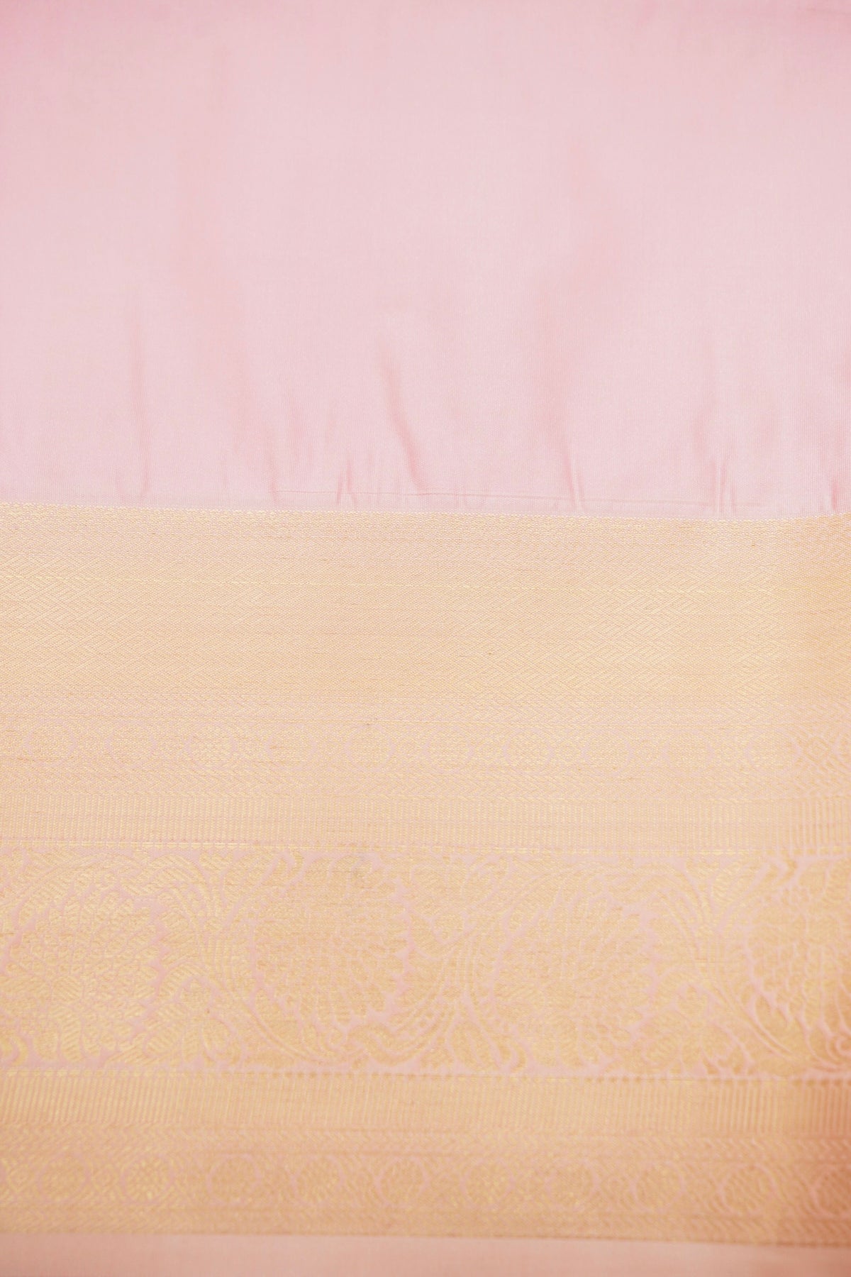 Devyani - Mustard Gold Vintage Style Kanjivaram Silk Saree with Blush Pink Korvai Border