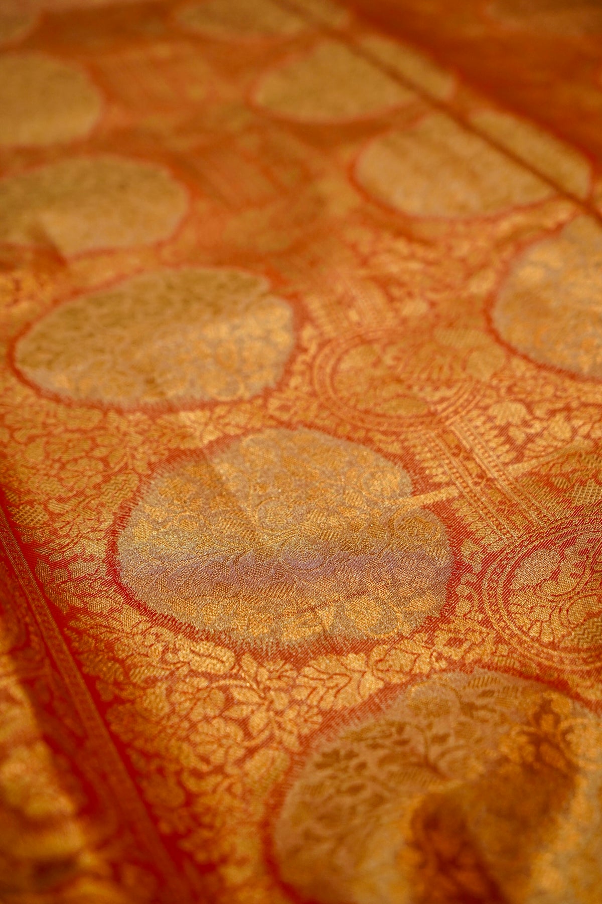 Sharvi - Coral Red and Powder Blue Dharmavaram Silk Saree