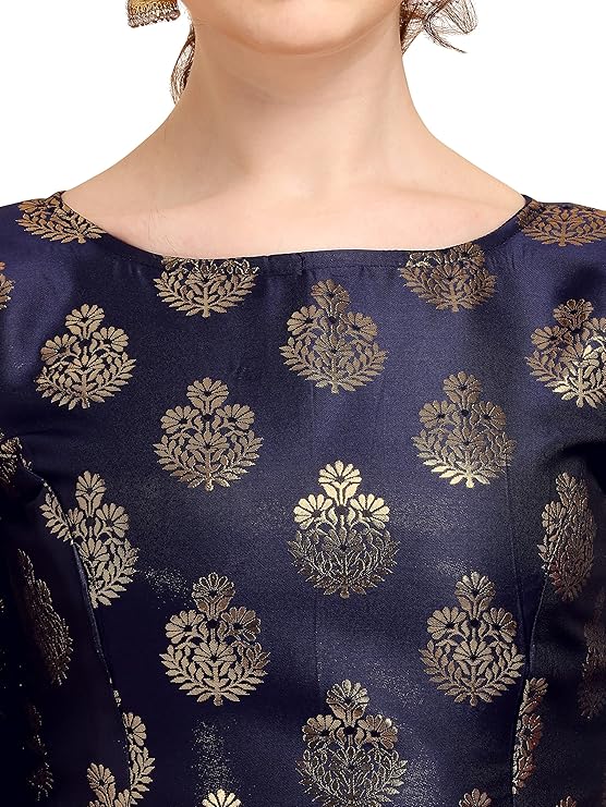 Womens Jacquard Boat Neck Blouse Denim blue