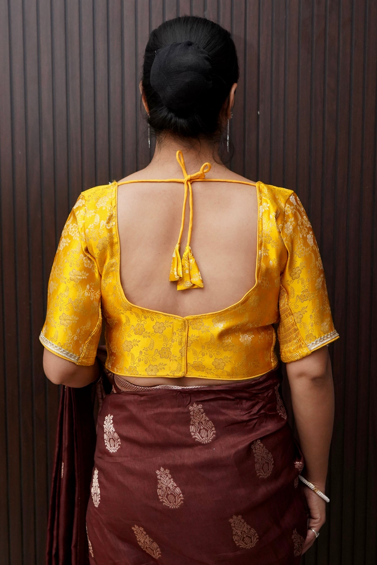 Bright Yellow Floral Stretchable Blouse