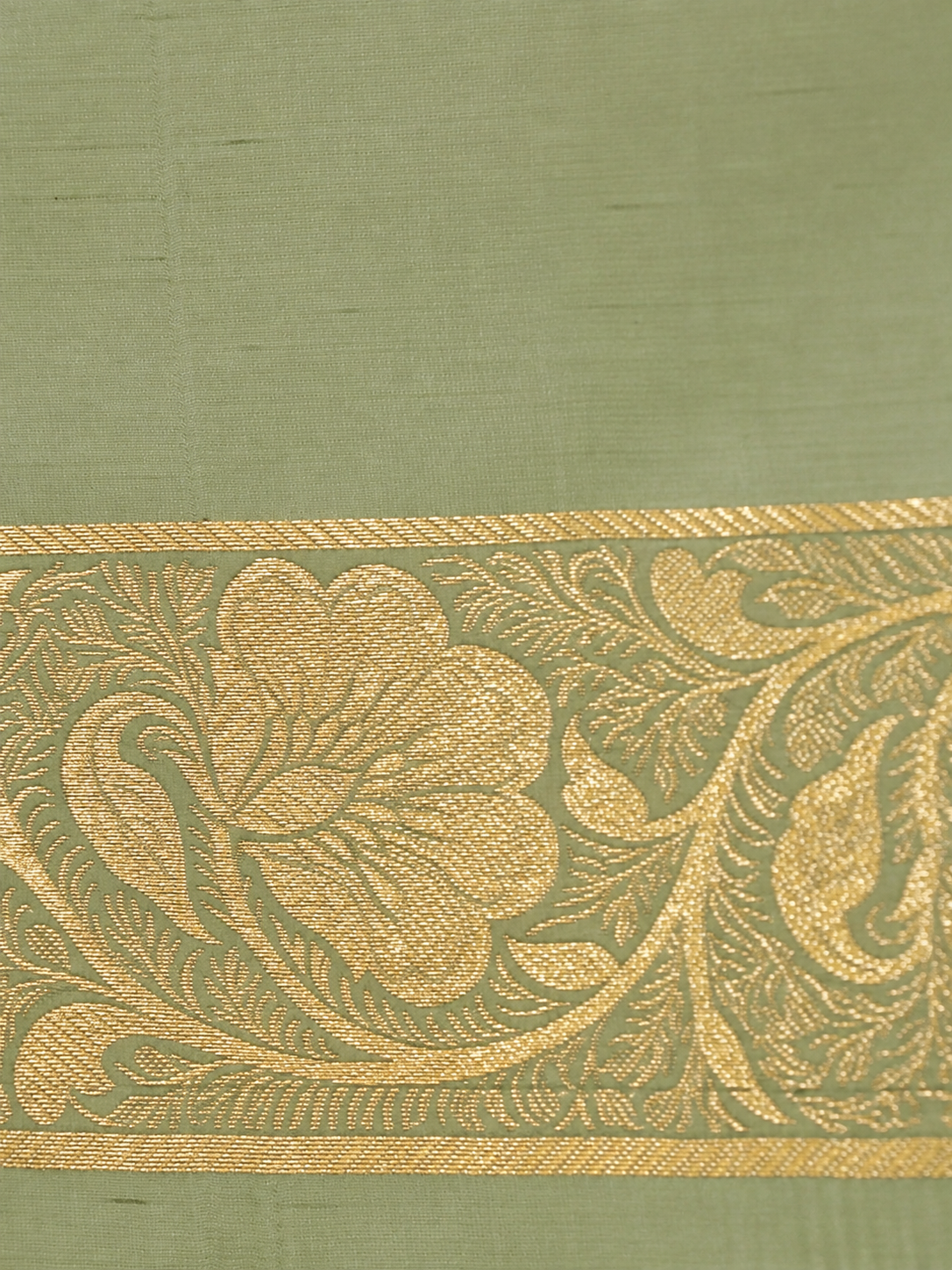 Rich Pastel Green Banarasi Silk Saree with Gold Zari Weaving