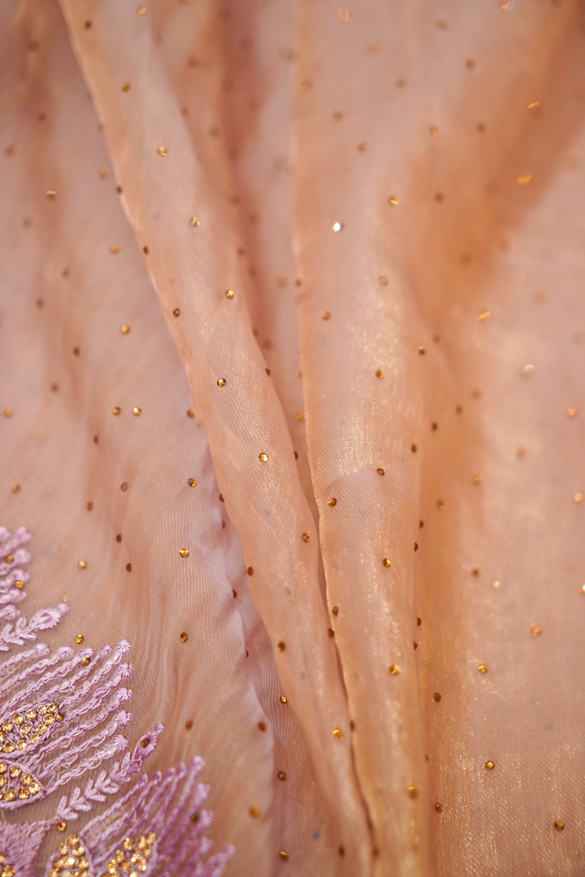 Blush Mauve Lotus Bloom Designer Saree