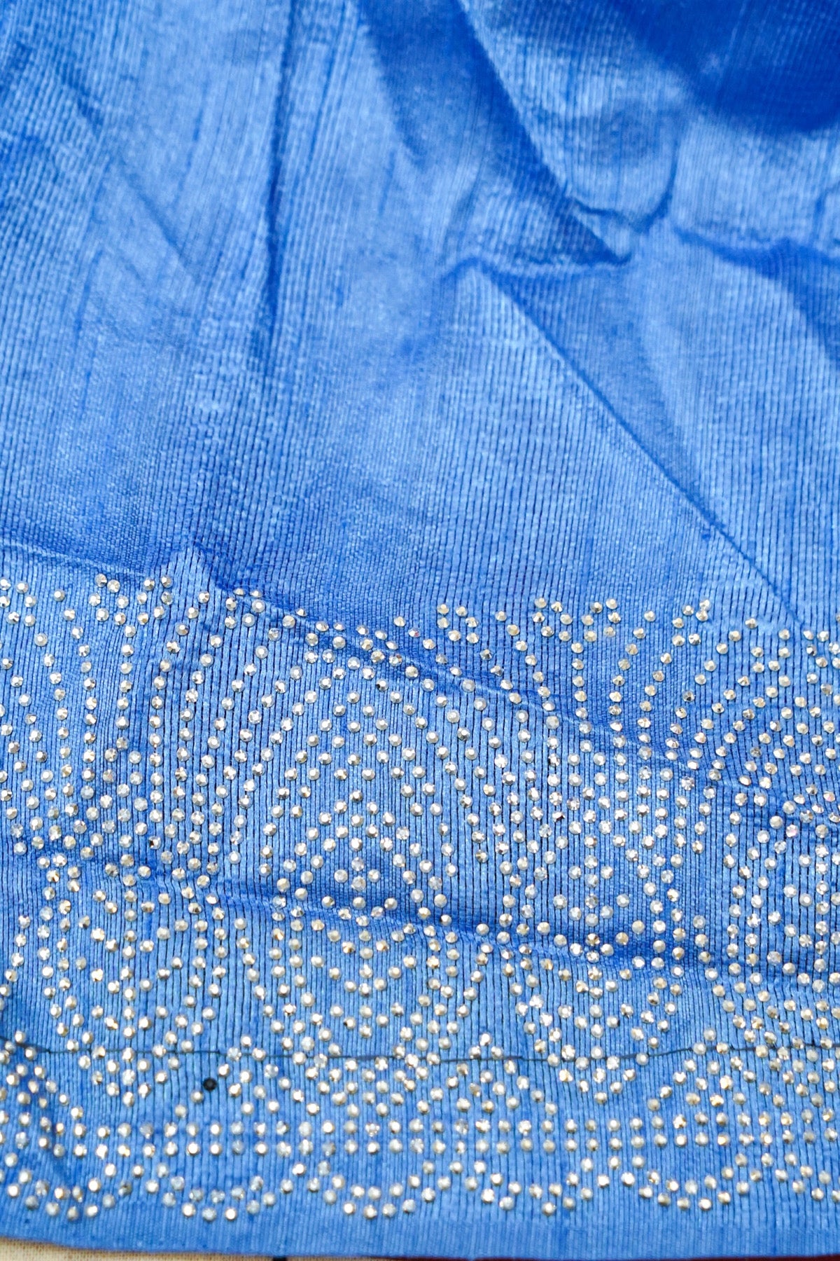 Moonstone Stardust Rhinestone Border Designer Silk Saree