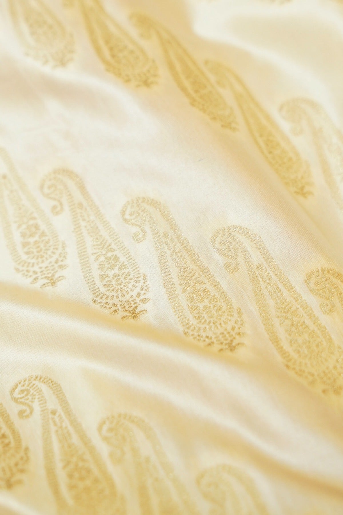 Classic Ivory Satin Mashru Silk Saree with Pink Border