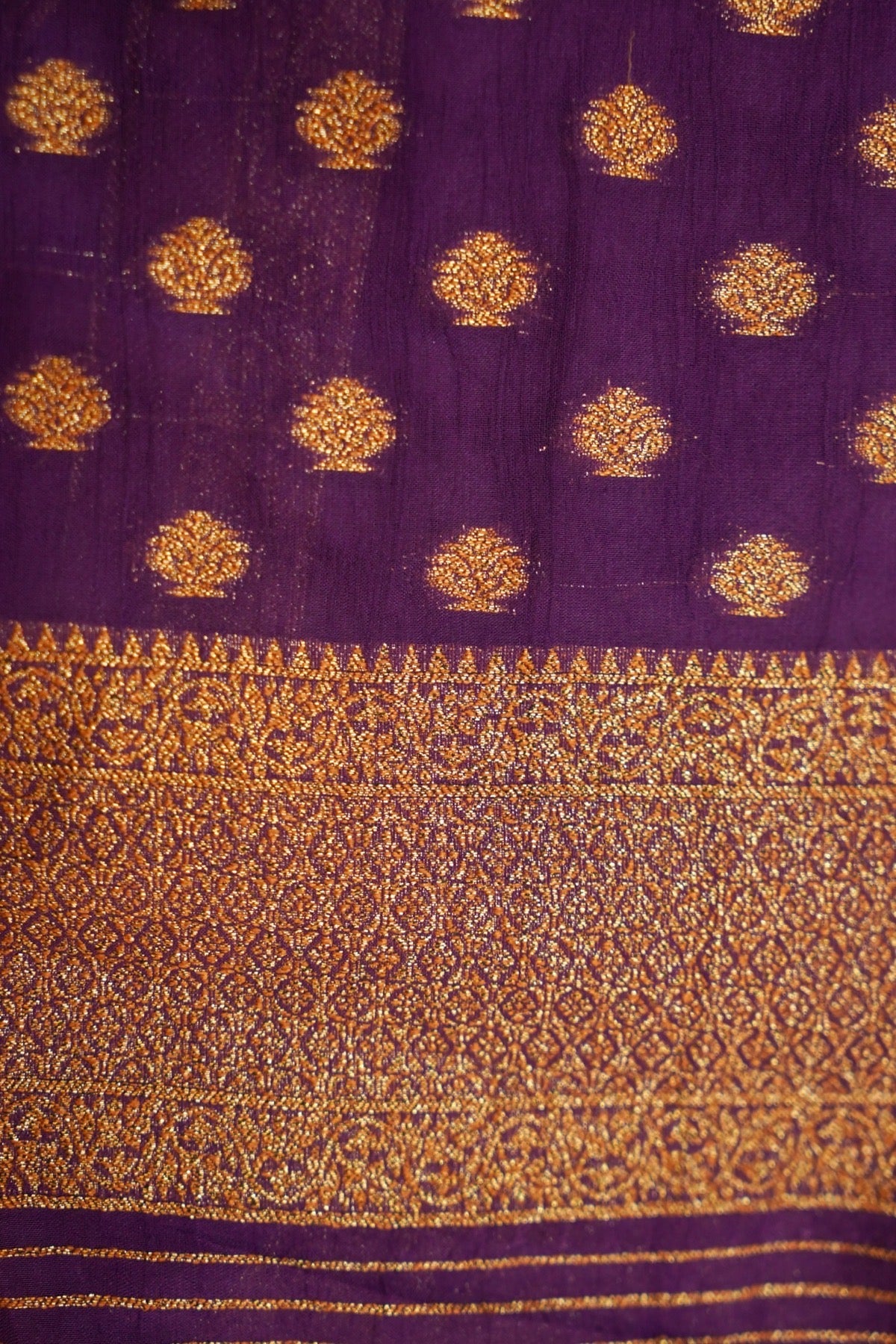 Regal Stripes Chinon Silk Saree with Stitched Blouse in Lavender