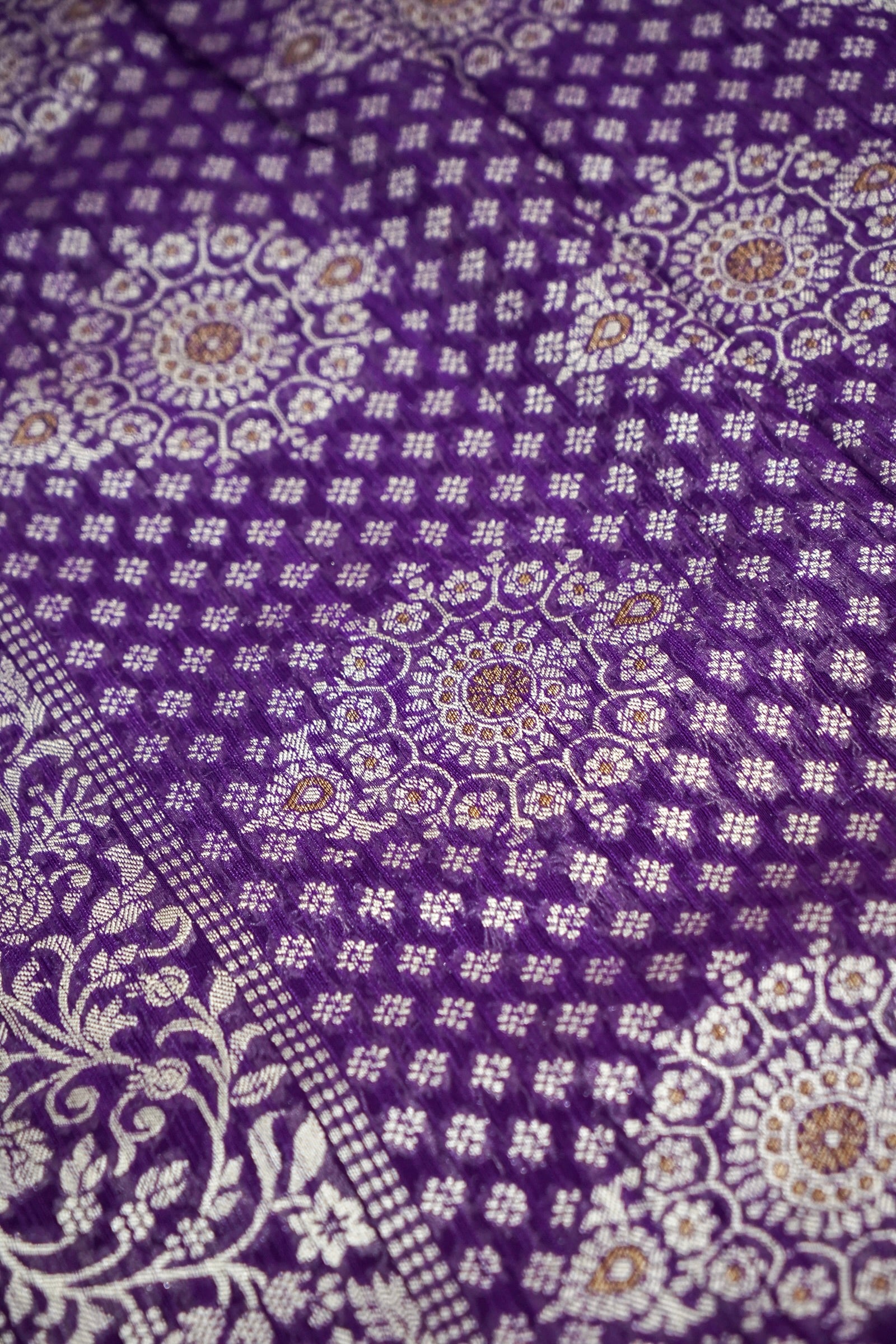 Royal Grape Purple Banarasi Tussar Munga Silk Saree
