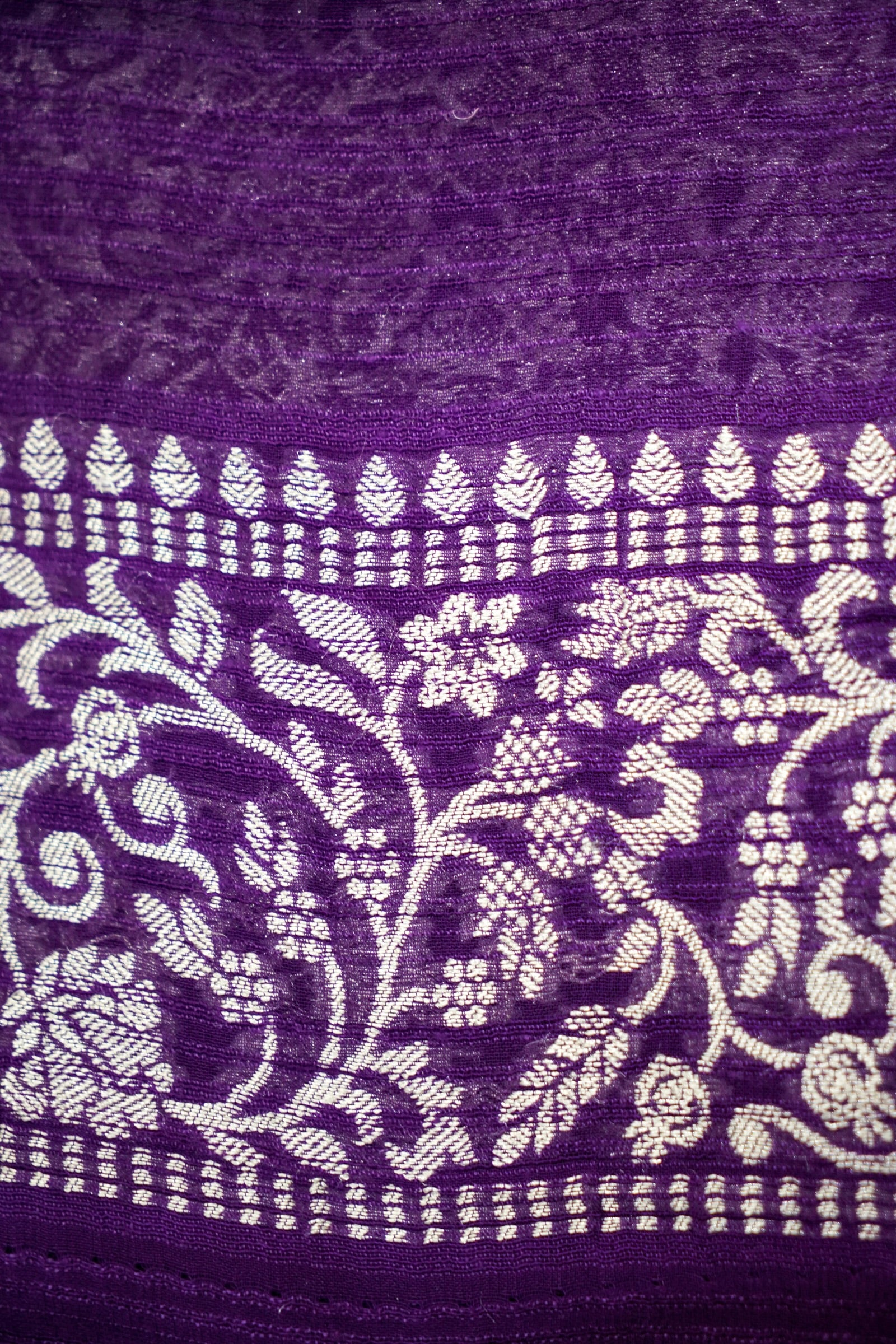 Royal Grape Purple Banarasi Tussar Munga Silk Saree
