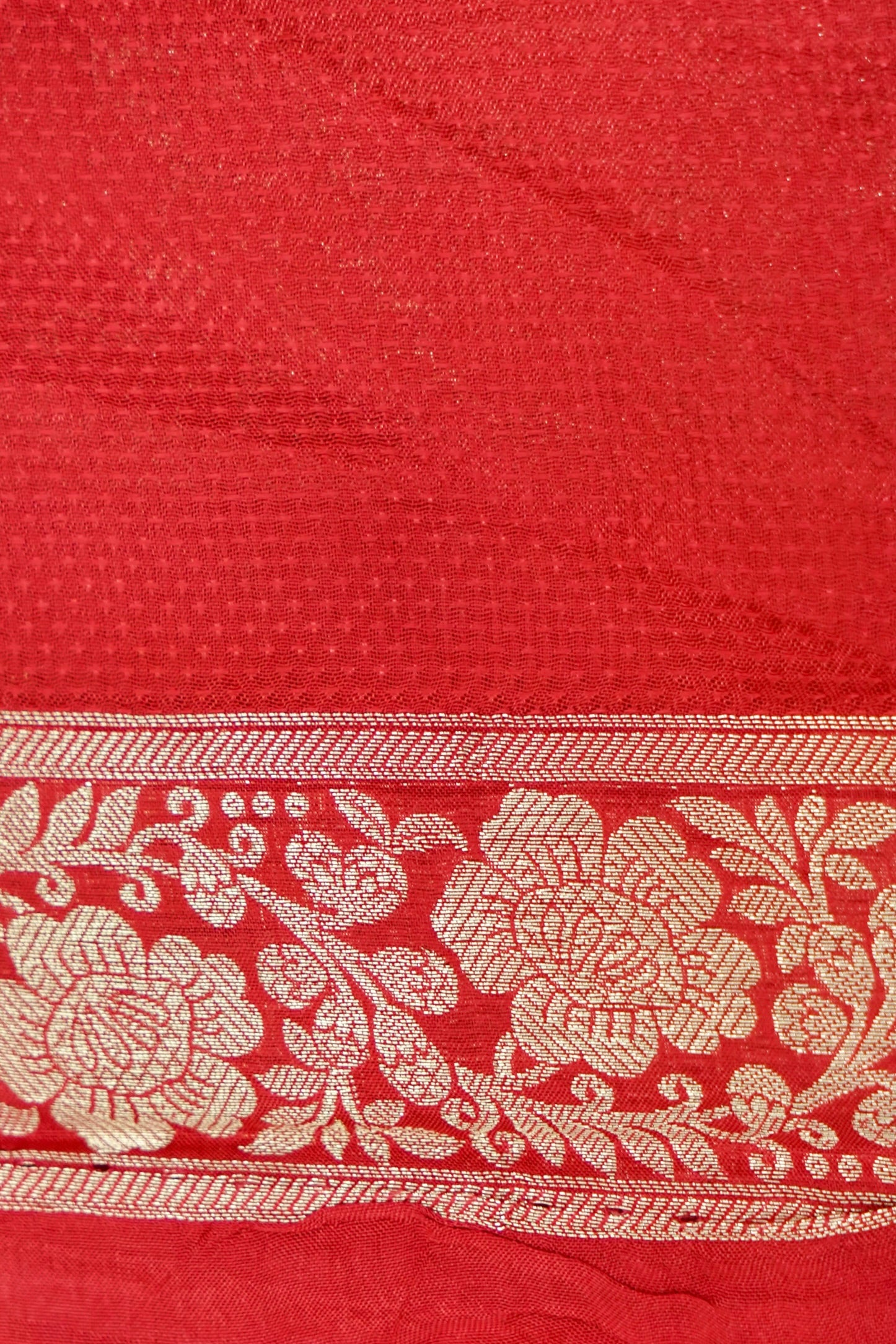 Dual Tone Orchid Purple & Red Pure Crepe Silk Saree
