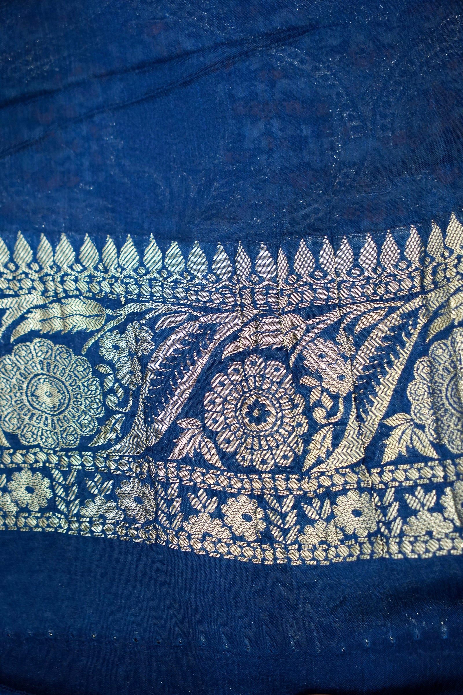 Midnight Navy Blue Banarasi Georgette Saree
