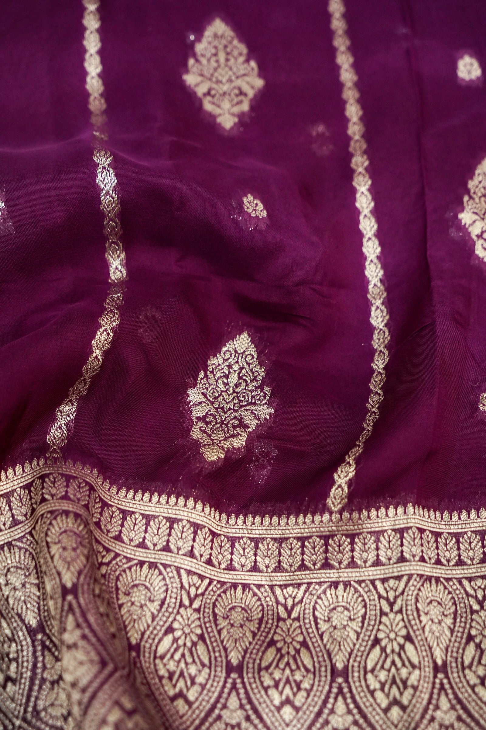 Magenta Purple Banarasi Georgette Saree