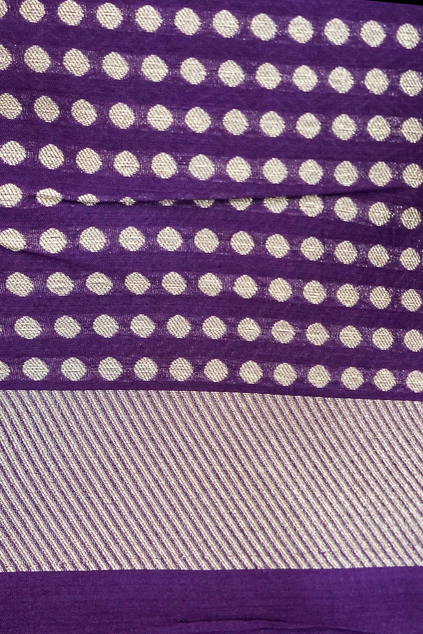 Royal Violet Mul Cotton Banarasi Saree with Silver Zari