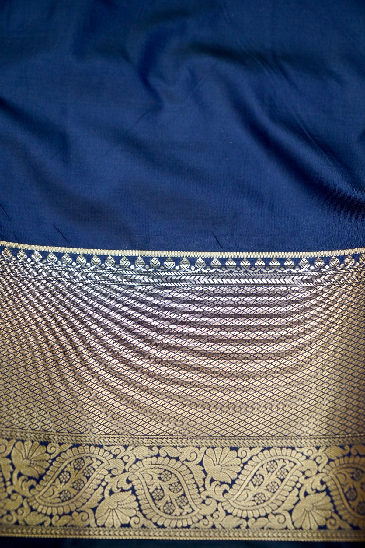 Suvarna - Navy Blue Dharmavaram Tissue Silk Saree