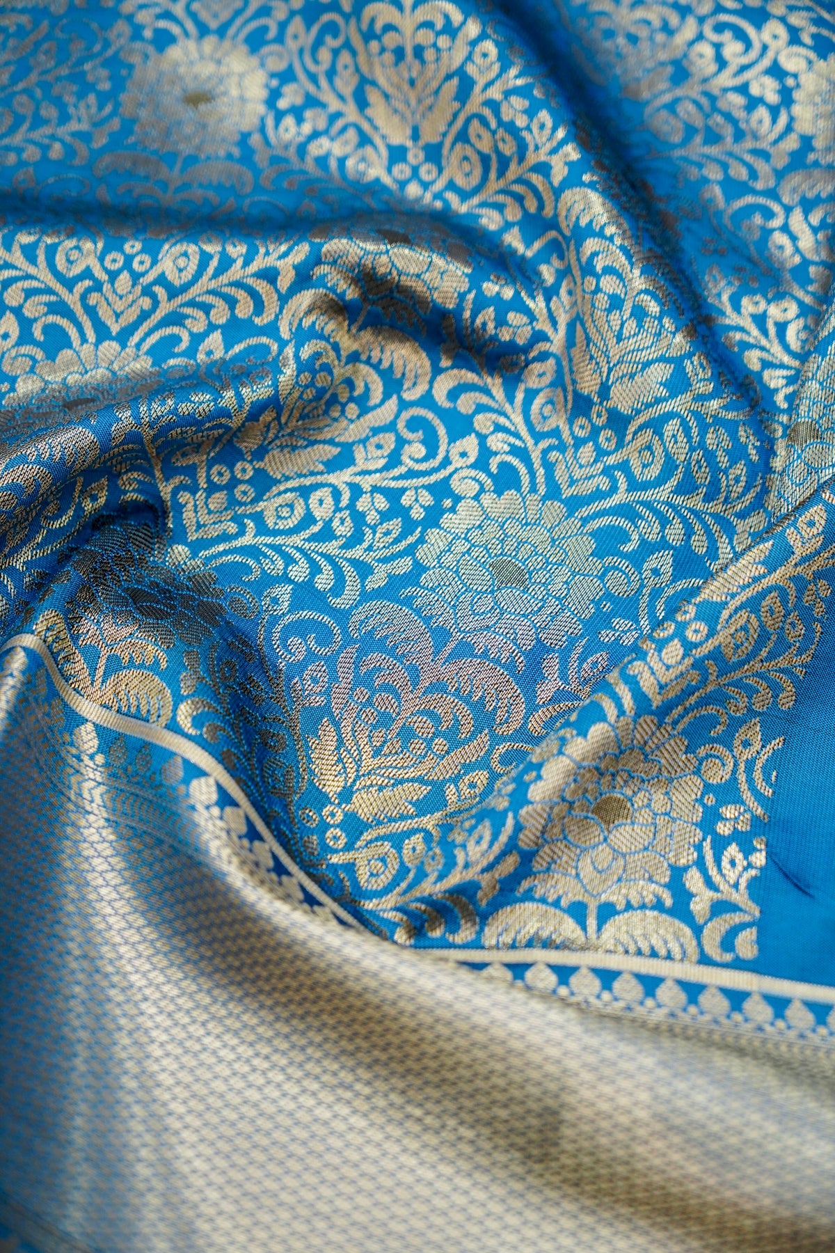 Suvarna - Royal Blue Dharmavaram Tissue Silk Saree