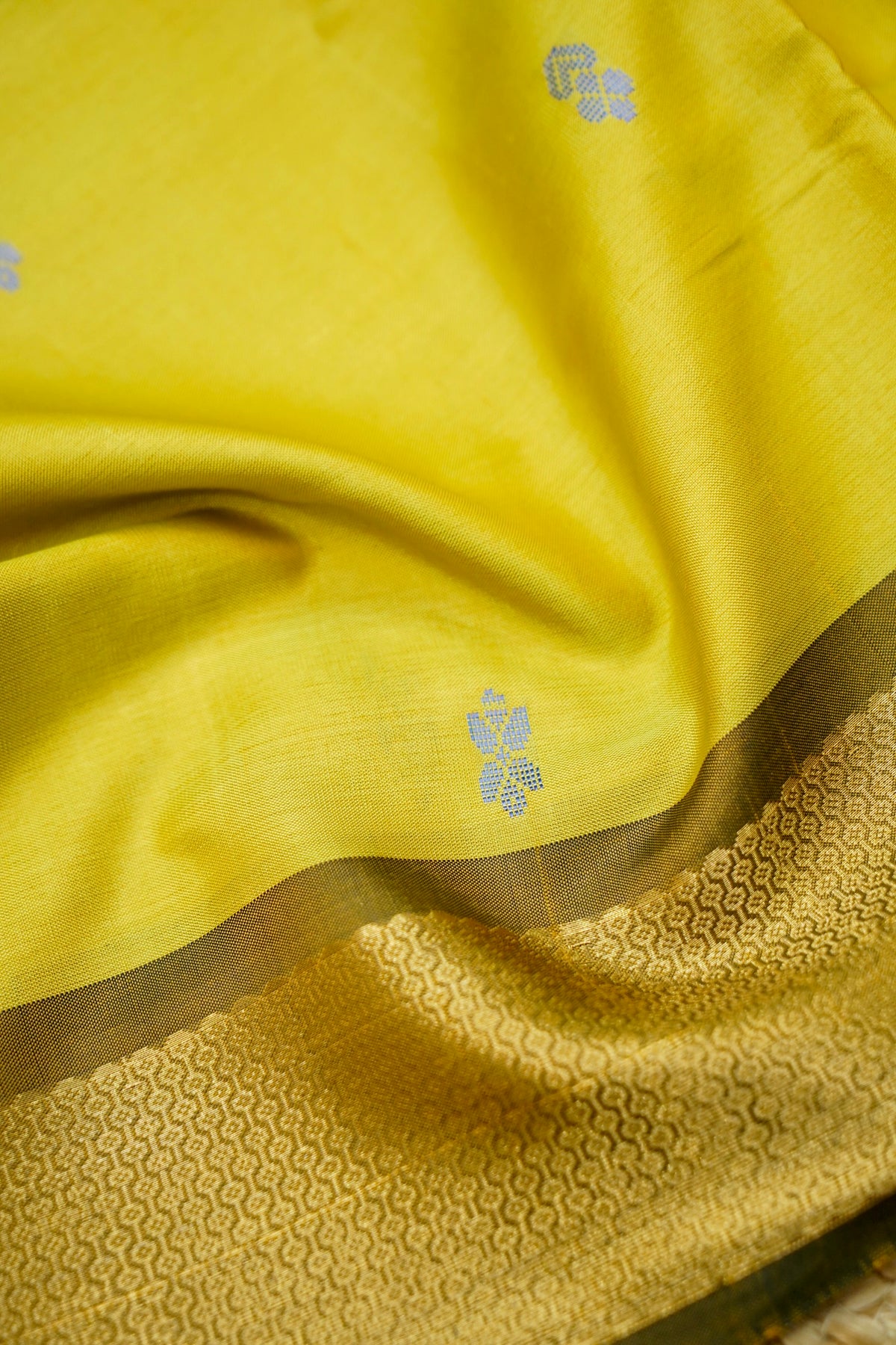 Suvarna - Mustard Yellow Maheshwari Silk Saree