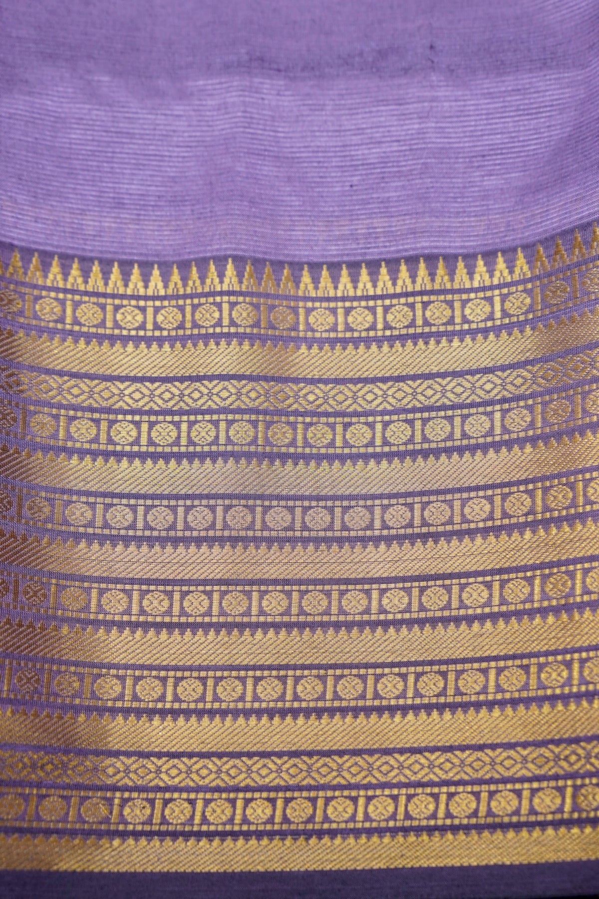 Suvarna - Lavender Gadwal Silk Saree with Antique Gold Zari Border