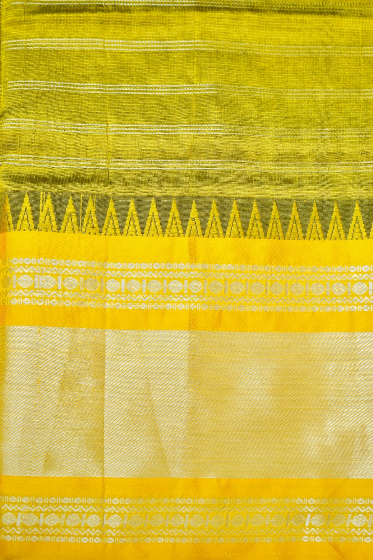Suvarna - Lavender Purple Gadwal Silk Saree with Mustard Gold Border