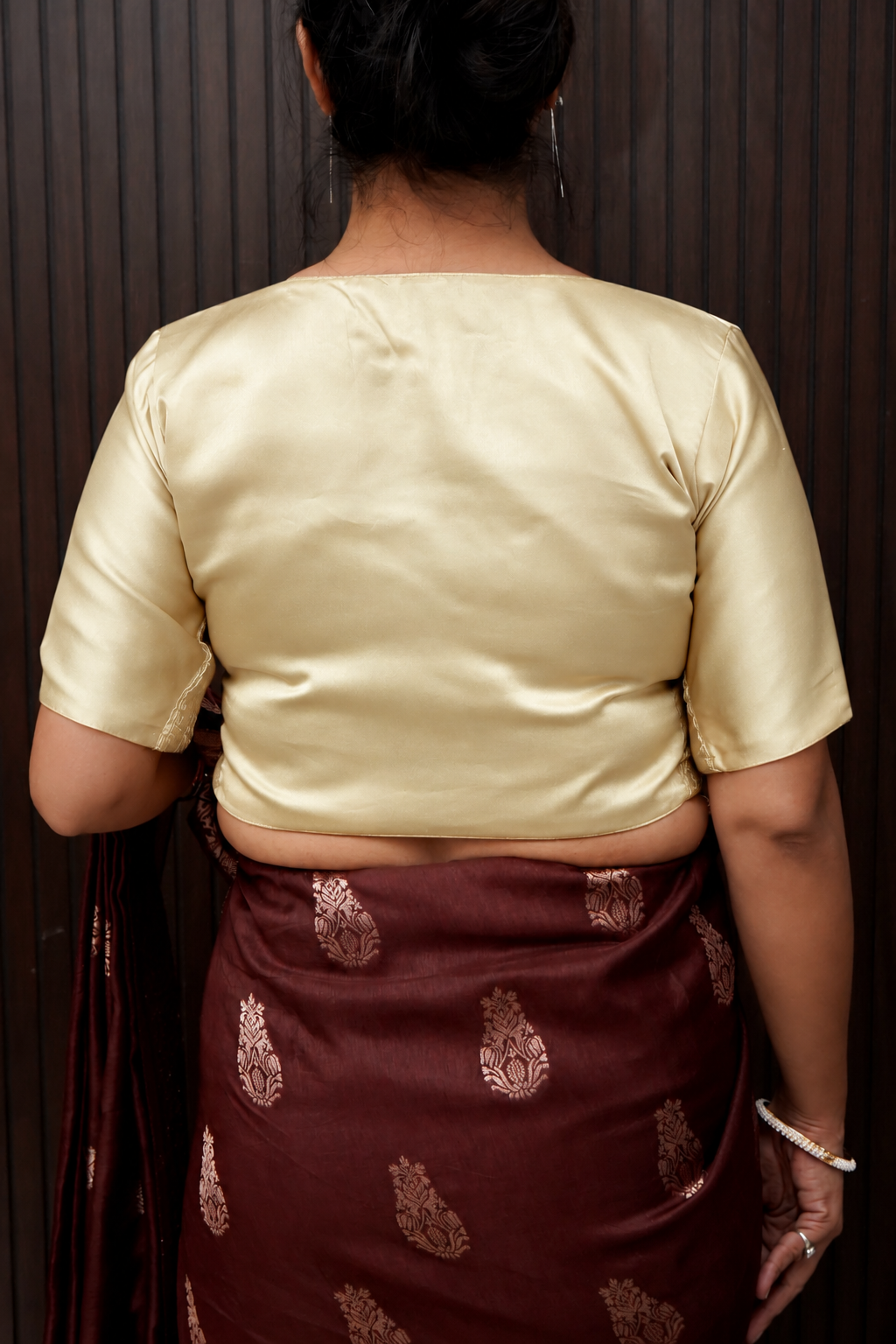 Soft V-Neck Stretchable Blouse in Ivory Cream