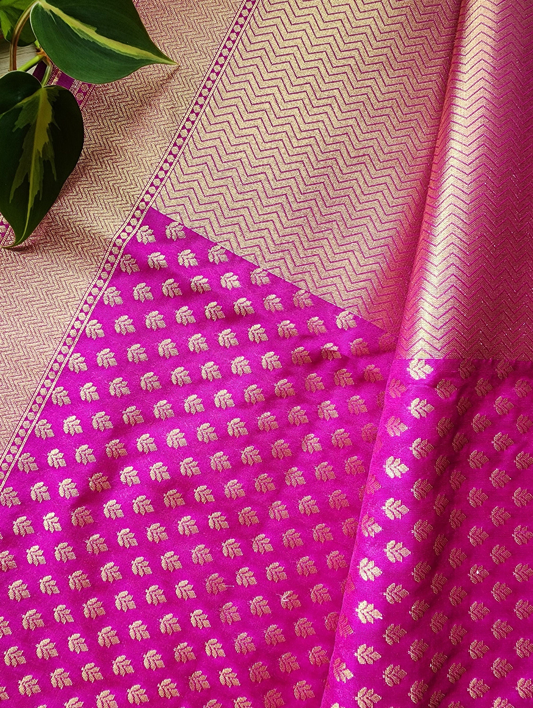 Banarasi Silk Purple Color Dupatta with gold handweaving