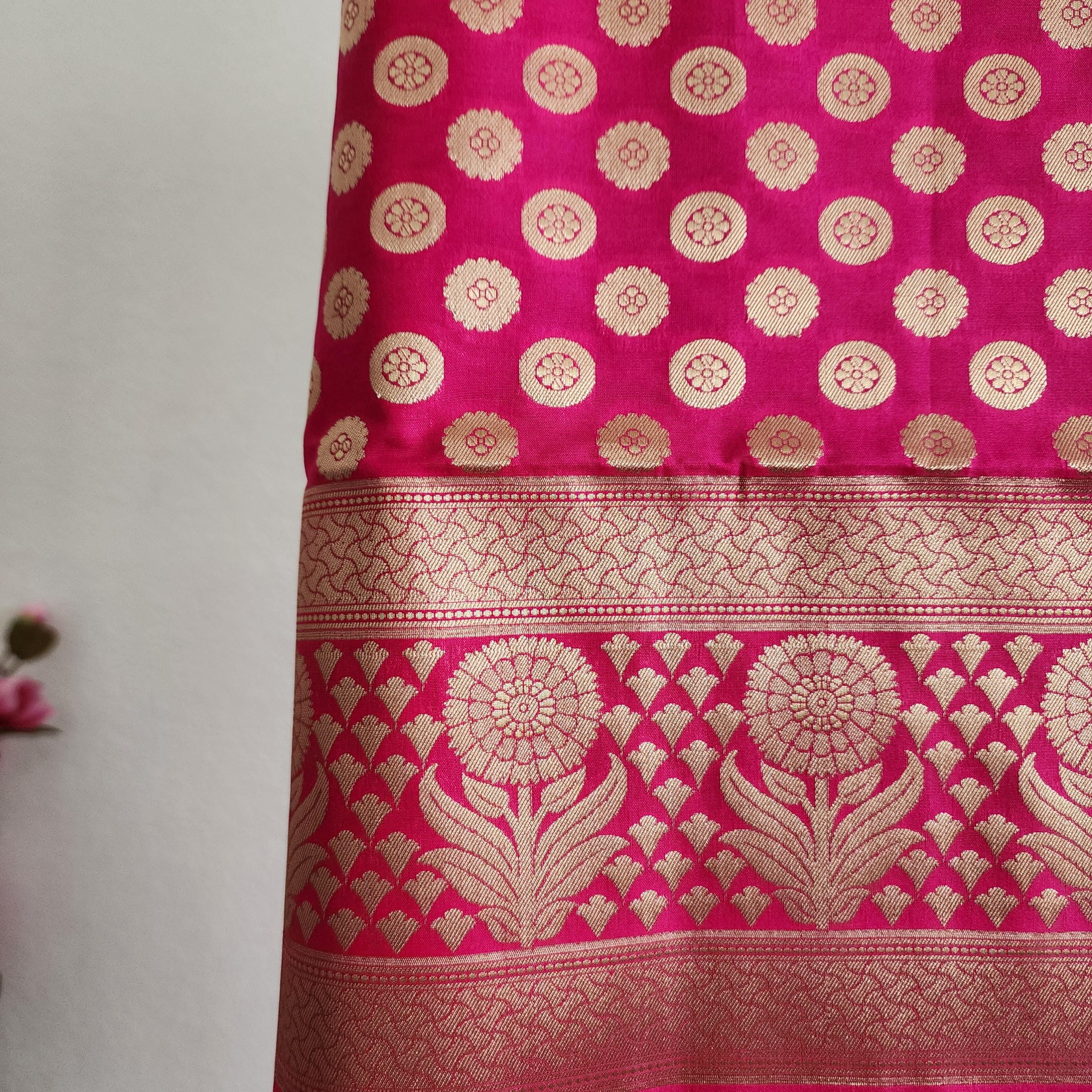 Banarasi Silk Pink Dupatta with gold handweaving, Indian traditional and Festive designer dupatta, luxurious soft Banarsi dupatta