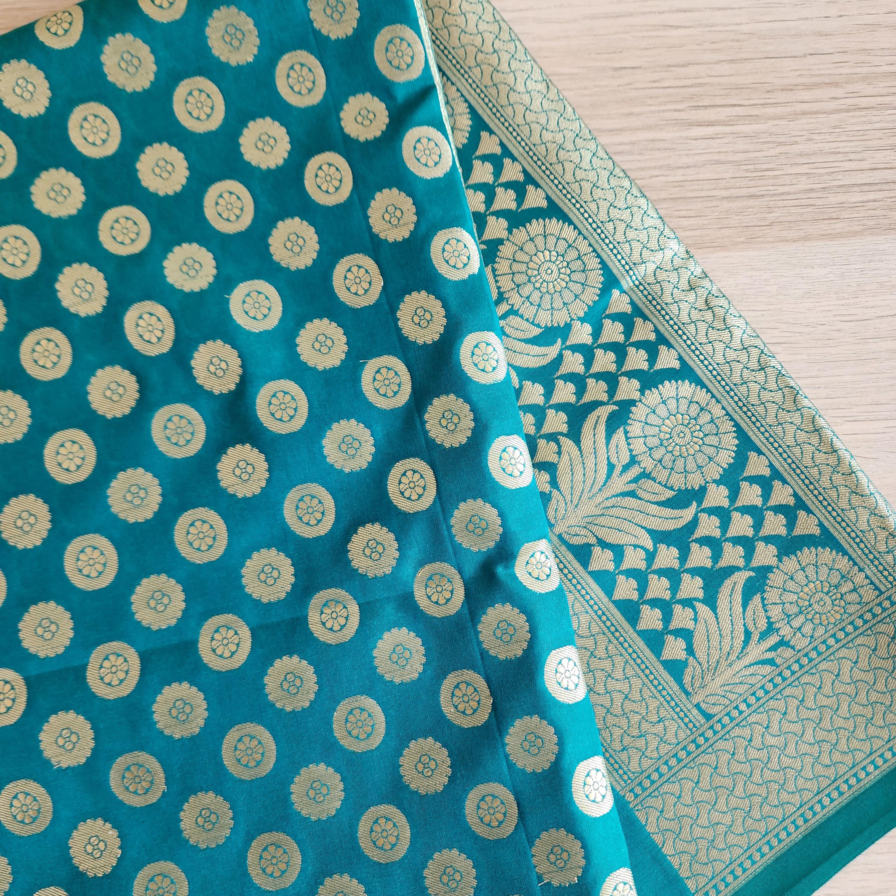 Banarasi Silk Rama Green Dupatta with gold handweaving, Indian traditional and Festive designer dupatta, luxurious soft Banarsi dupatta
