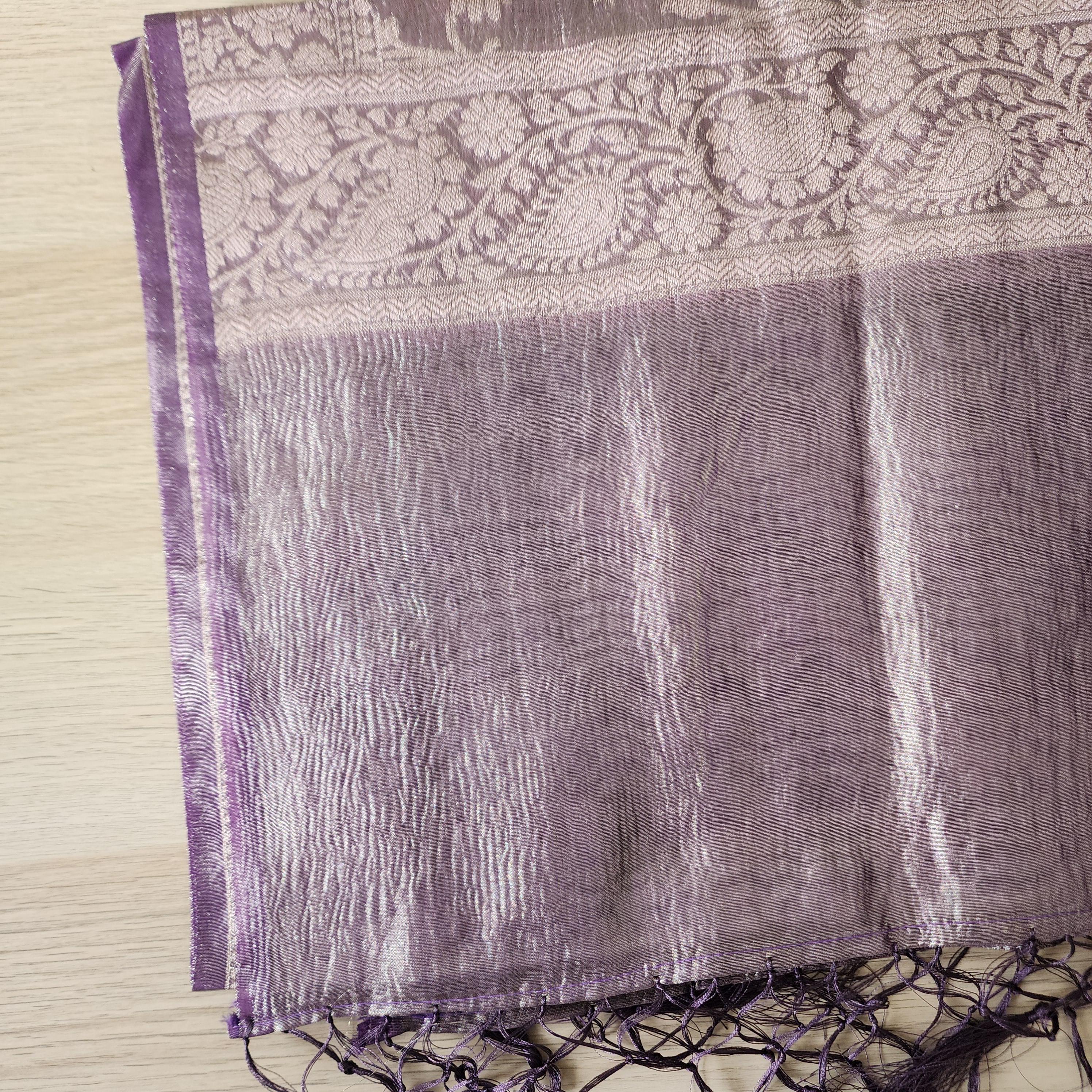 Tissue Silk Purple Dupatta, Crushed Tissue Indian traditional & Festive wear Dupatta