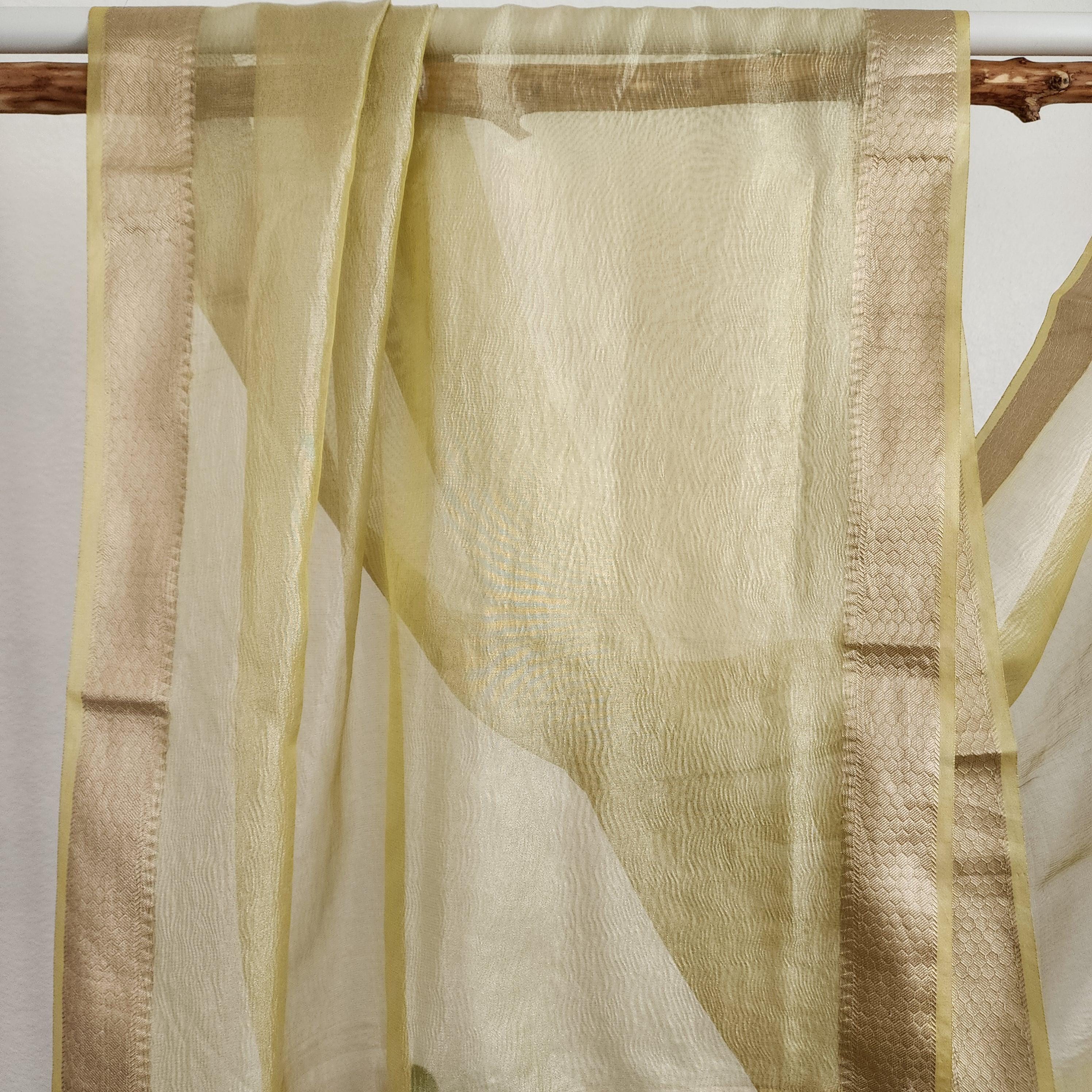 Tissue Silk Lime Green Dupatta, Crushed Tissue Indian traditional & Festive wear Dupatta
