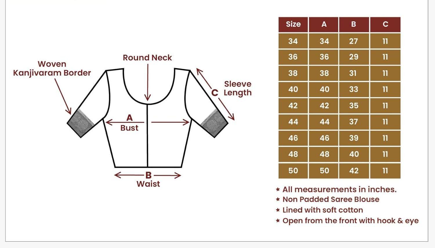 Golden Kanjivaram Border Saree Blouse with Elbow Length Sleeves