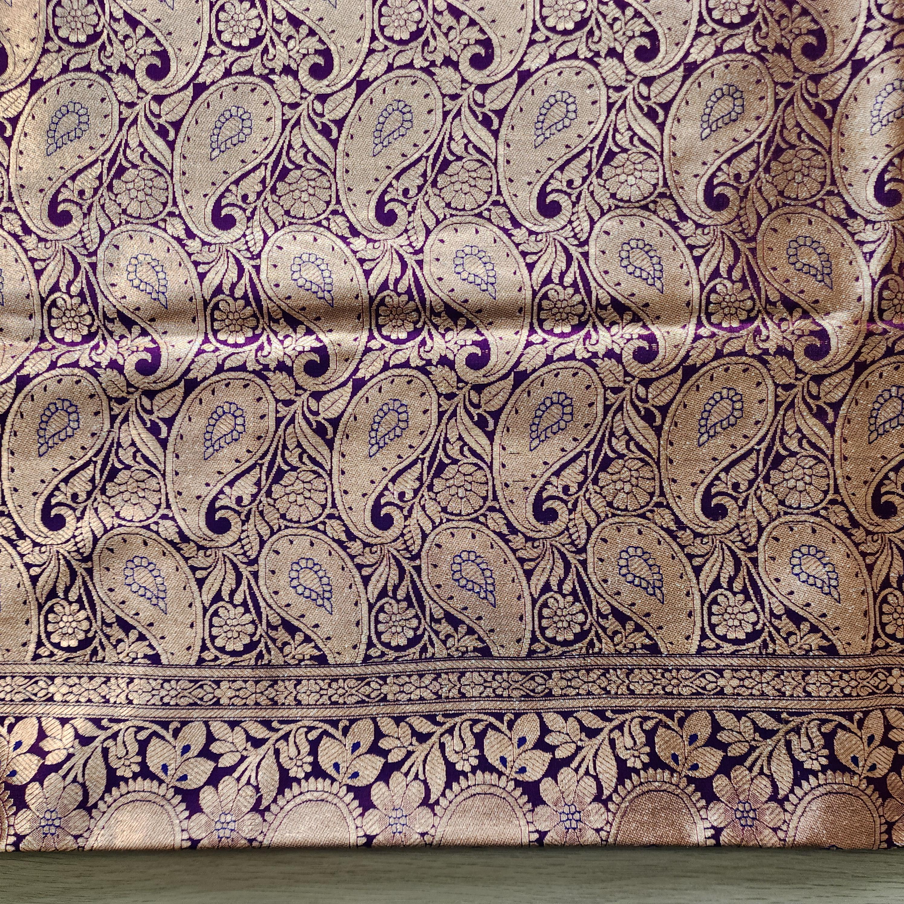 Rich Purple Silk Saree with Banarasi handweaving