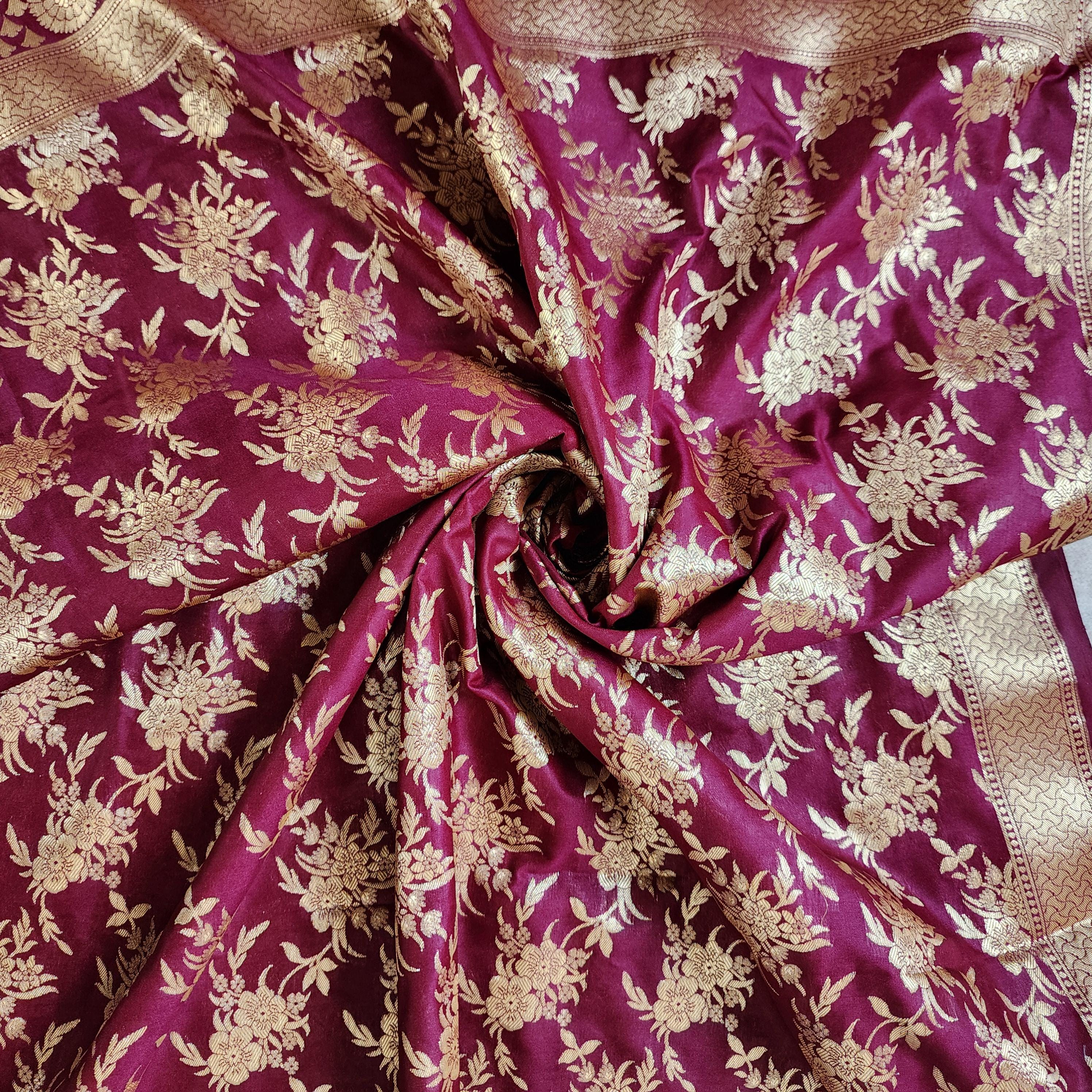 Magenta Banarasi Dupatta with Subtle Gold Zari Work  Elegant & Lightweight for Minimalist Festive and Wedding Looks Gift for her