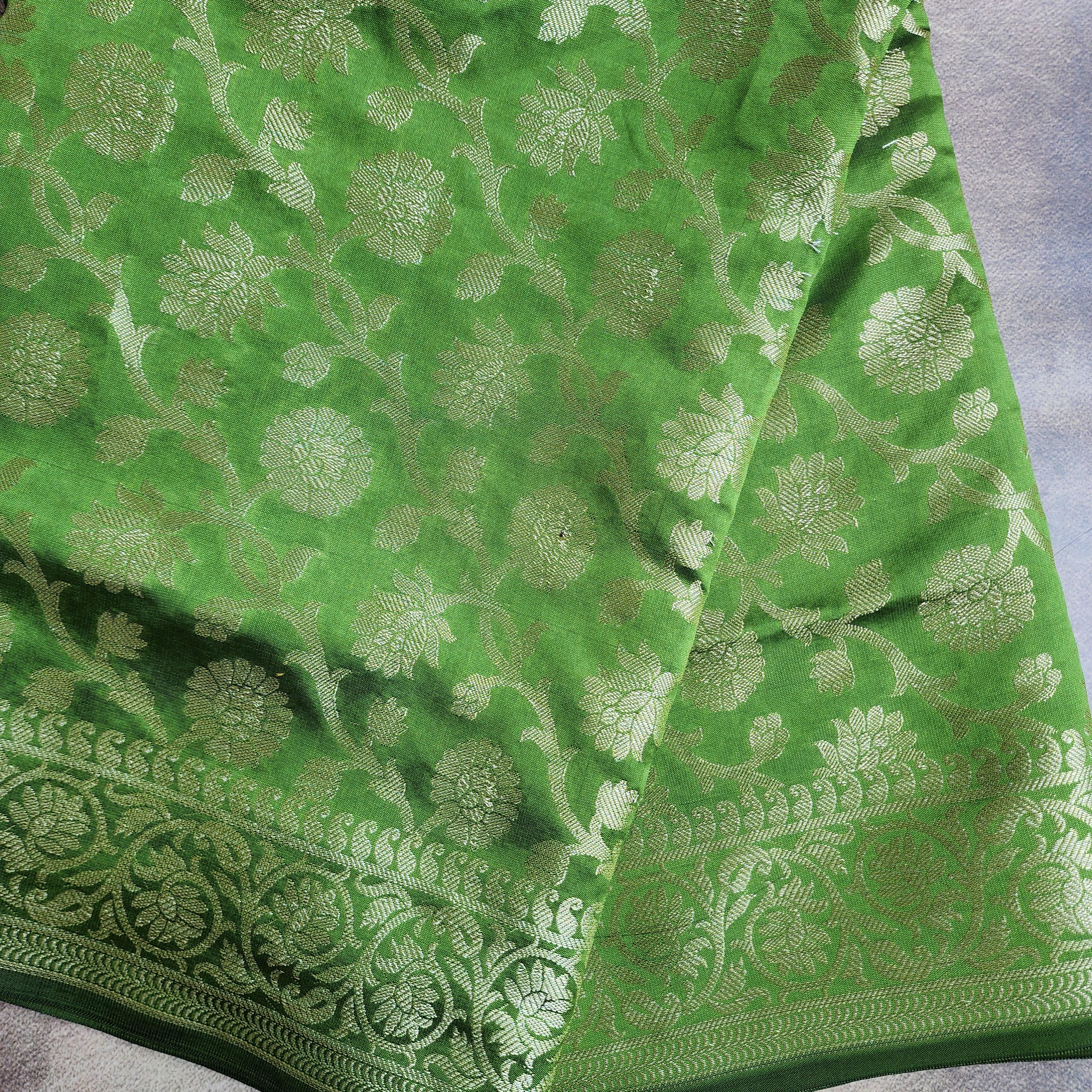 Mehendi Green Banarasi Dupatta with Subtle Gold Zari Fresh, Festive & Stylish for All Celebrations