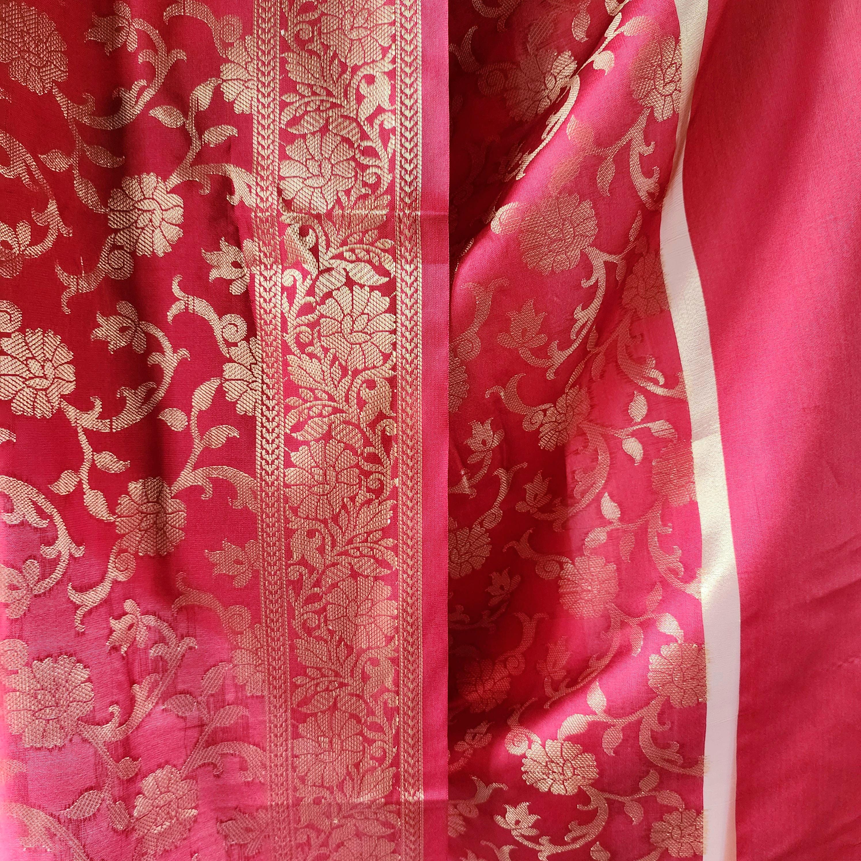 Banarasi Dark Red Dupatta with gold handweaving