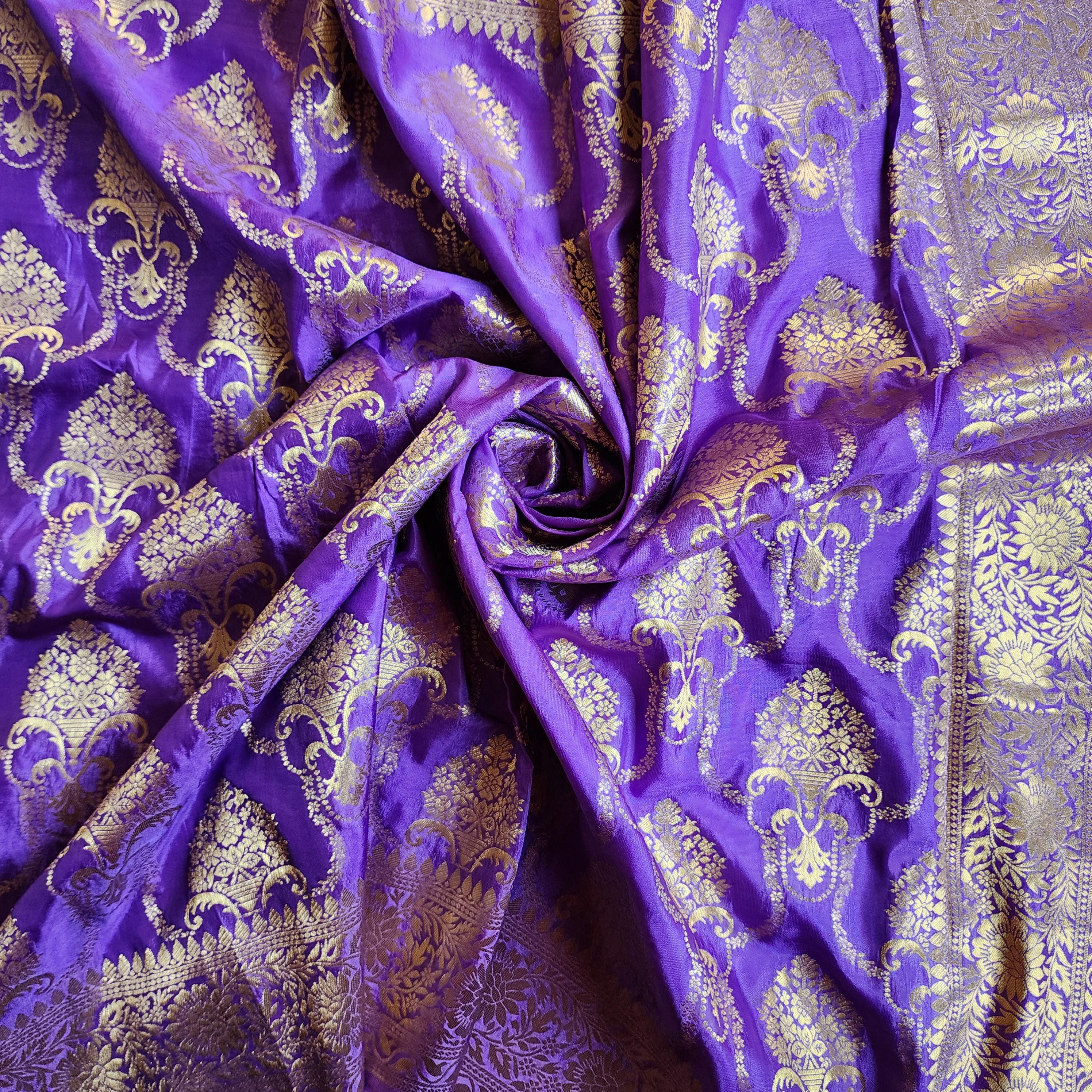Banarasi Katan Silk Kadhuwa Jaal Dupatta in Purple