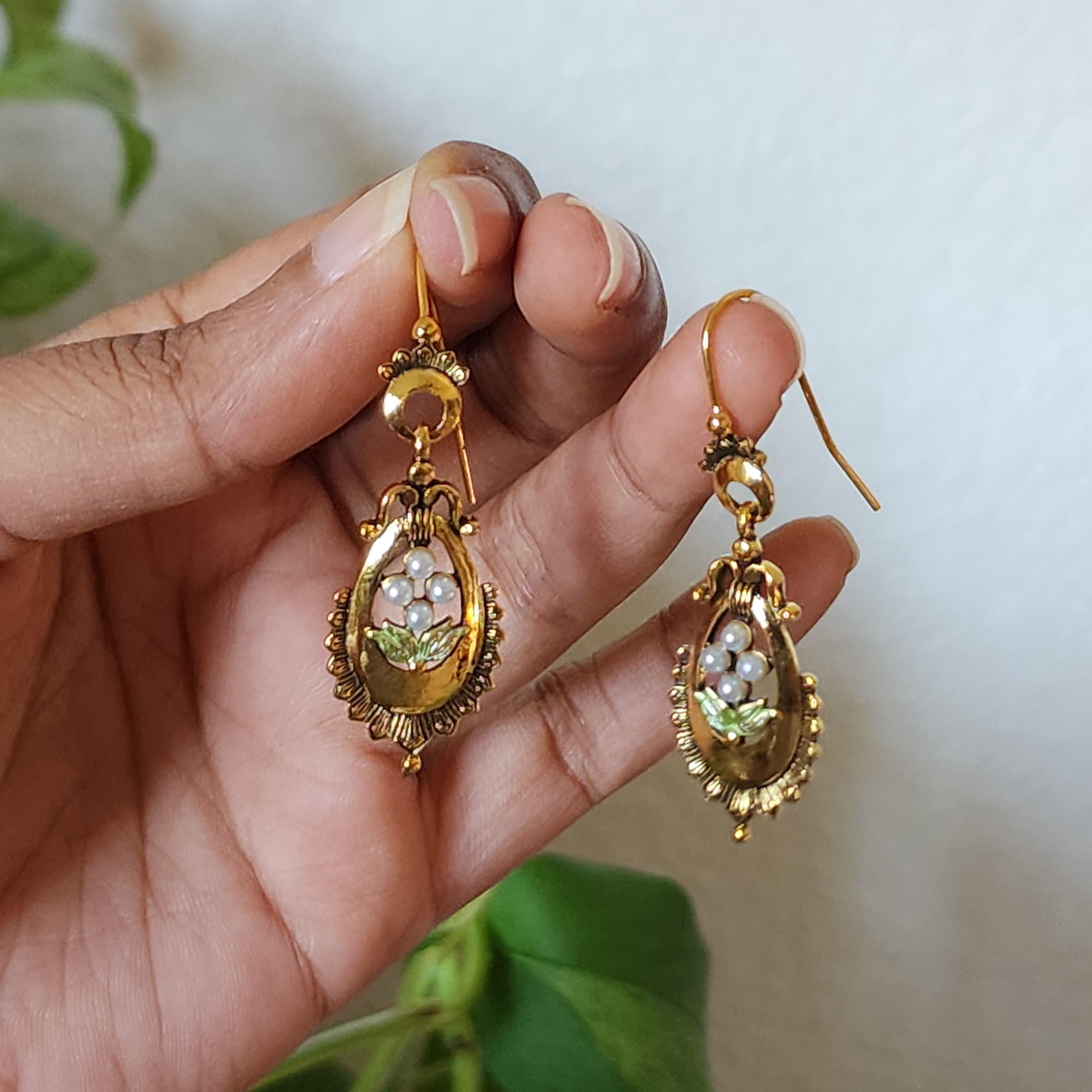 Kundan Drop Jhumka Earrings Gold Bridal Party Jewelry