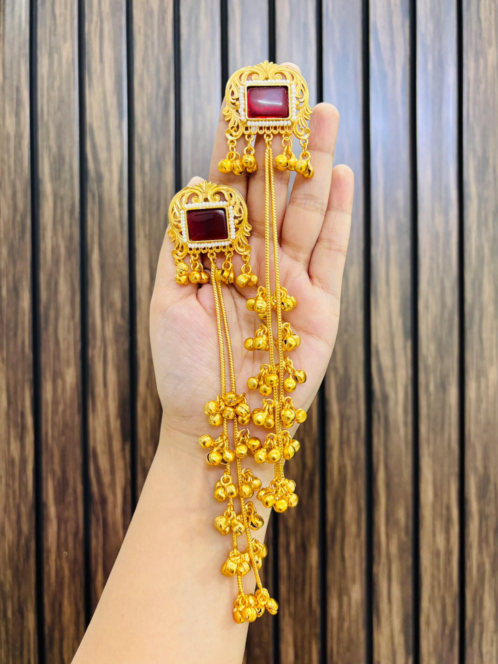 Handcrafted Kashmiri Brass Earrings | Bold Statement Jewelry | Boho Chic Festival Earrings