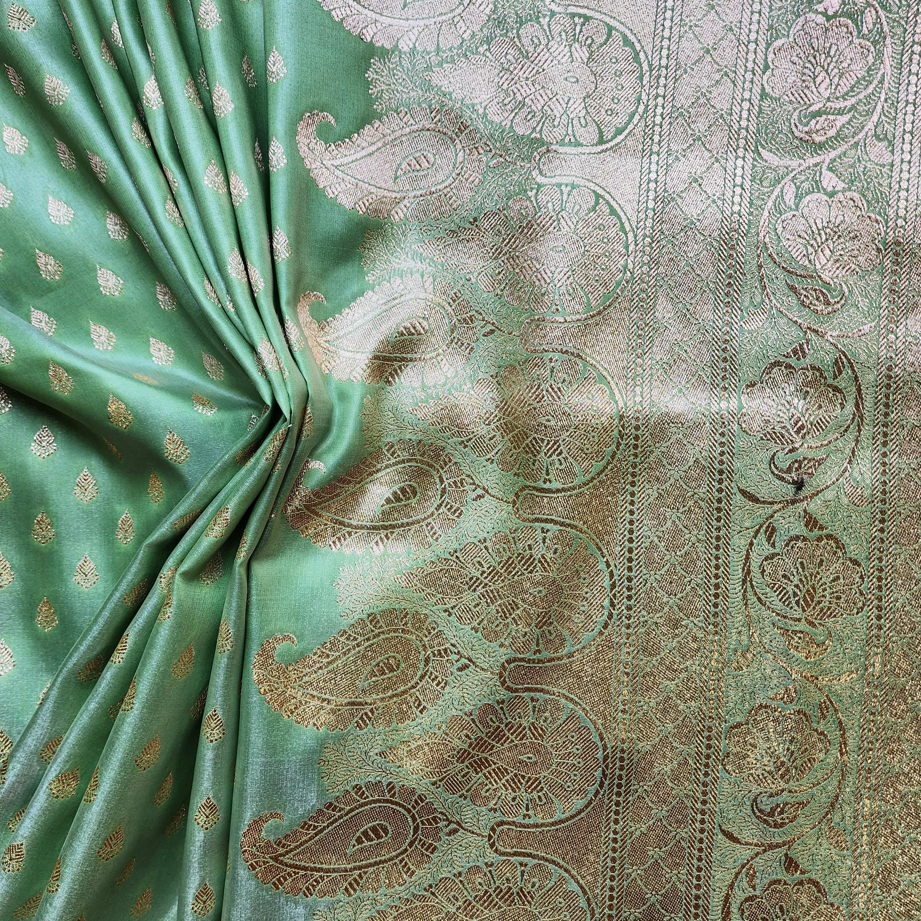 Rich Mehendi Green Banarasi Silk Saree with Gold Zari Weaving