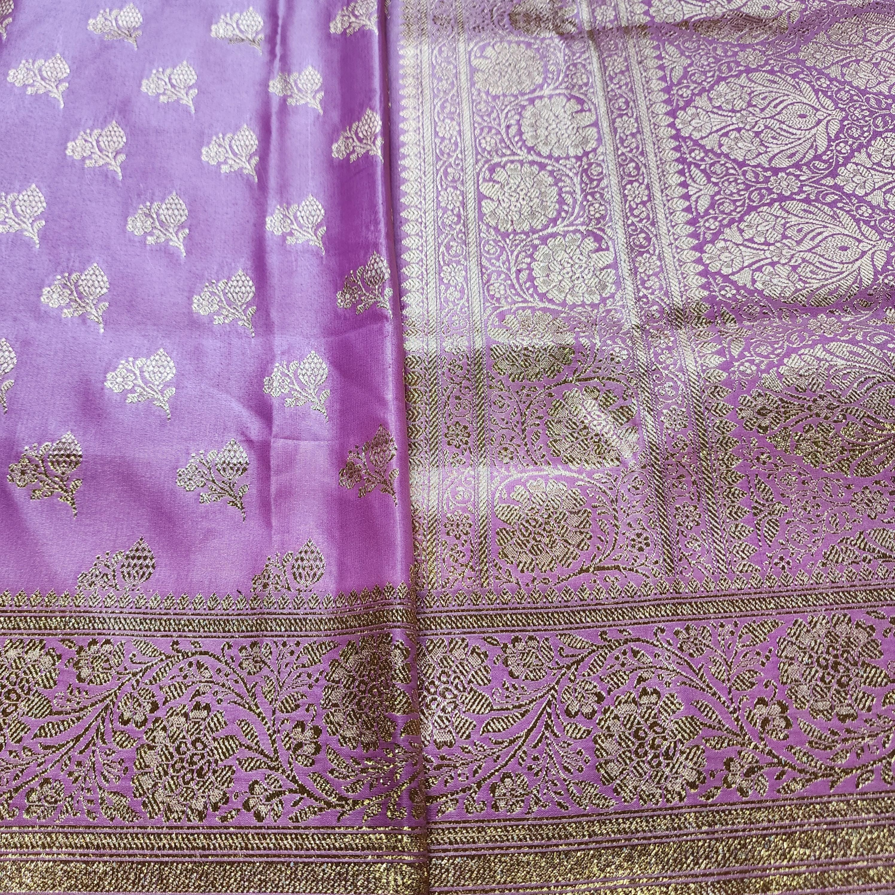 Rich Magenta Pink Banarasi Silk Saree with Gold Zari Weaving