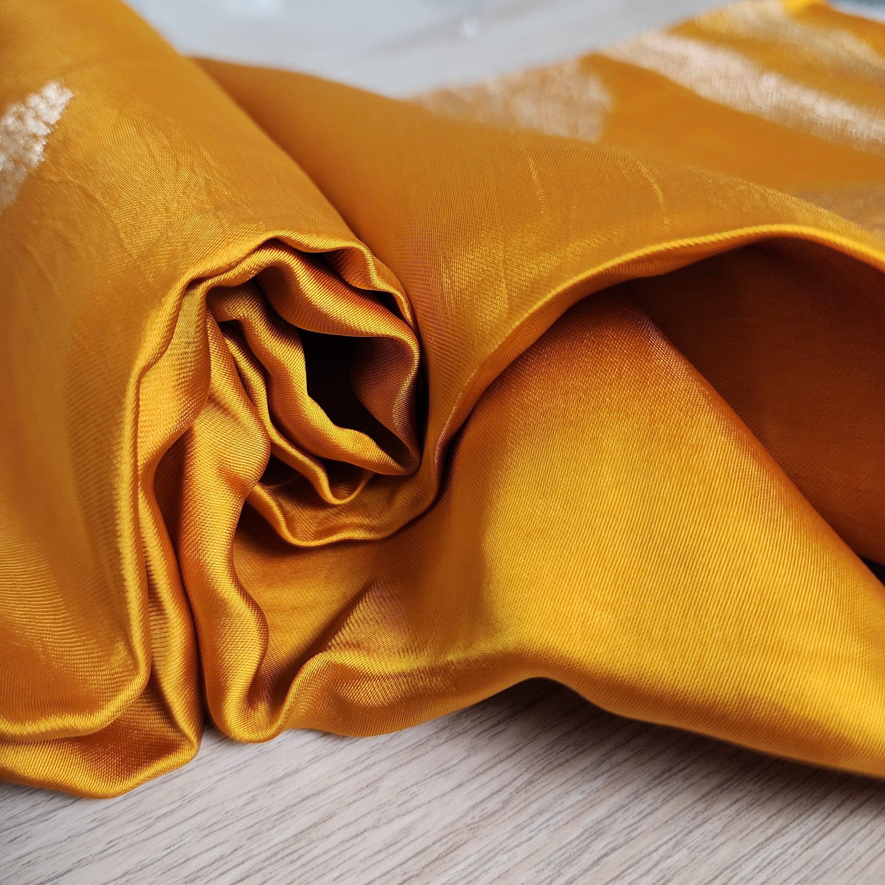 Banarasi Crape Georgette Saree in elegant yellow & light gold Zari