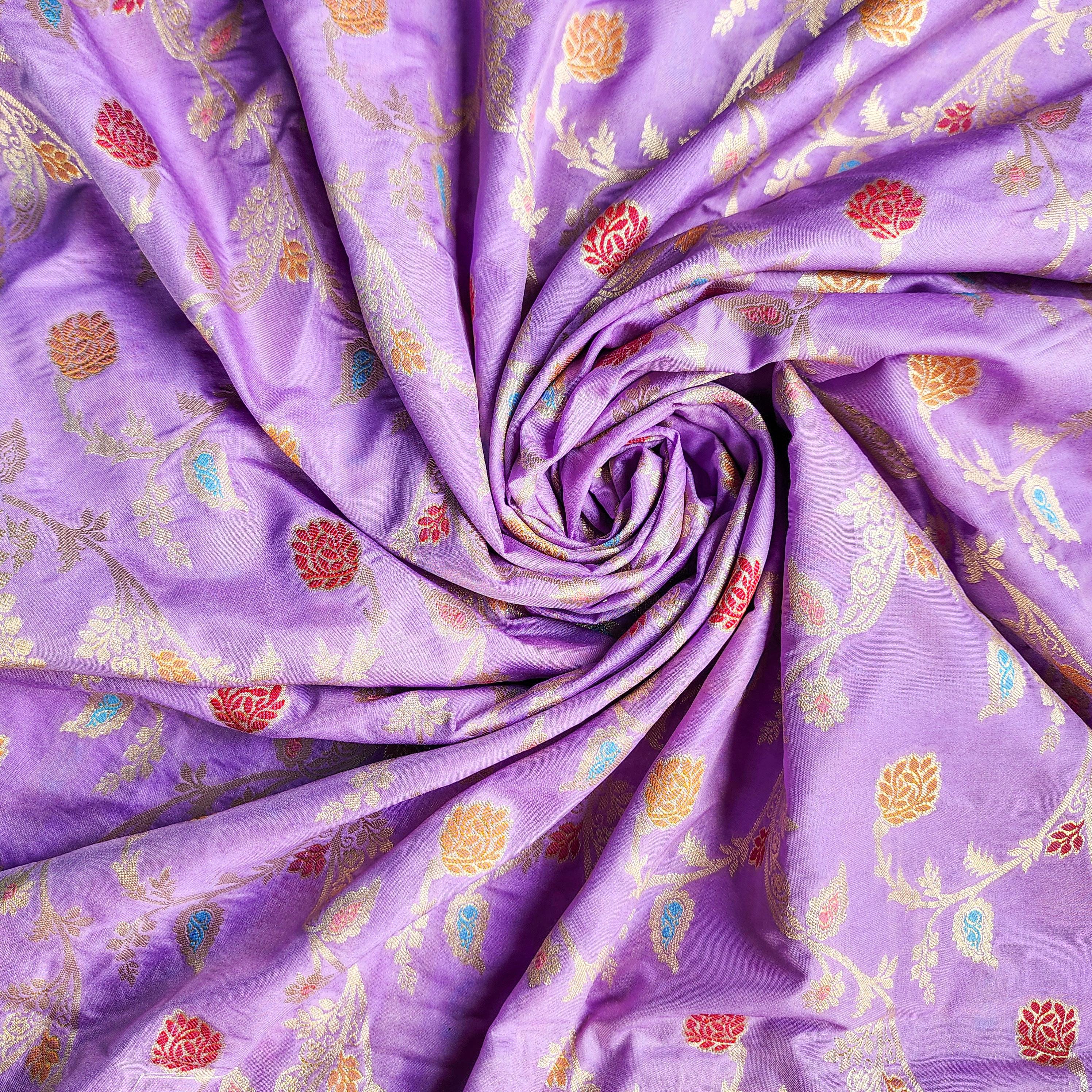 Baby Pink Banarasi Silk Dupatta with Elegant Multicolor Meenakari and Zari Border