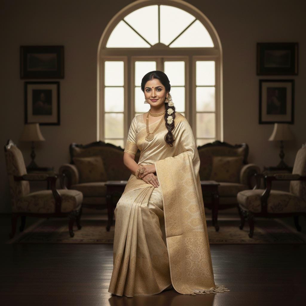 Rich Pastel Gold Banarasi Silk Saree with Gold Zari Weaving