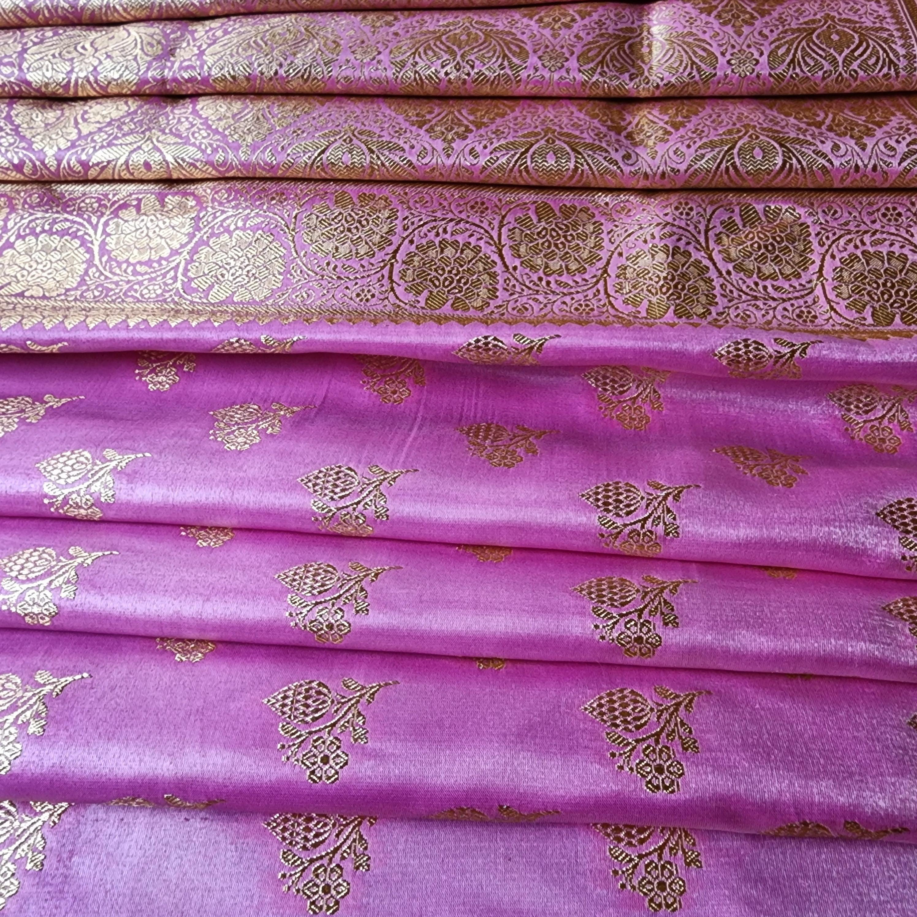 Rich Magenta Pink Banarasi Silk Saree with Gold Zari Weaving